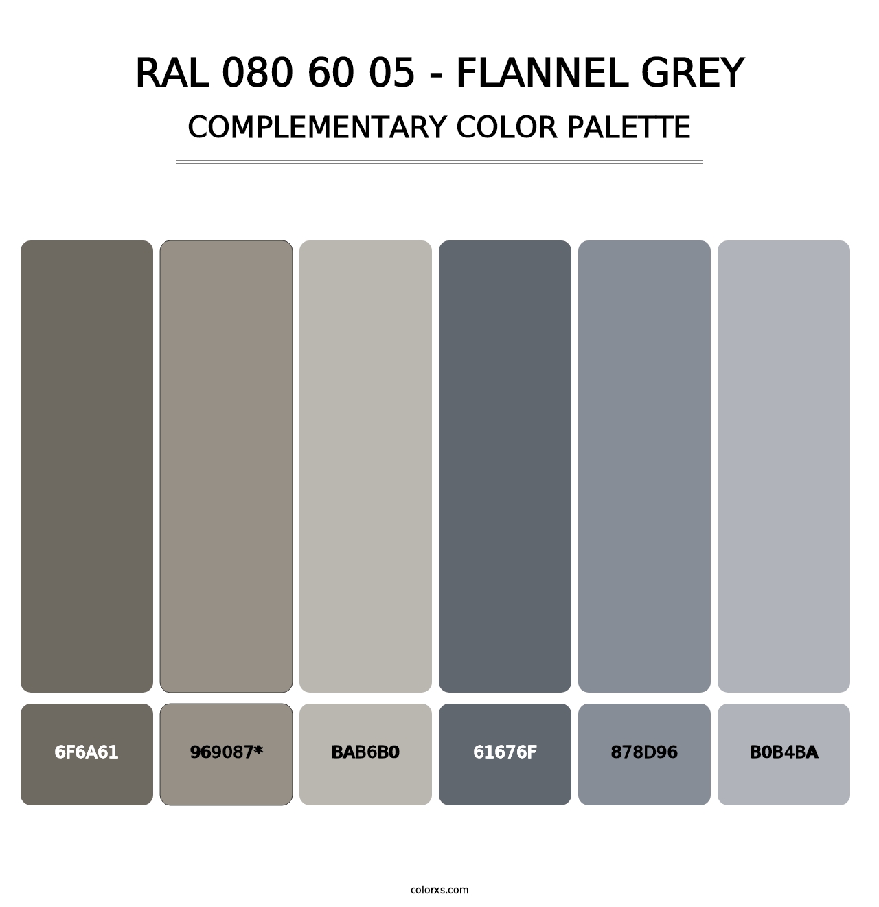 RAL 080 60 05 - Flannel Grey - Complementary Color Palette