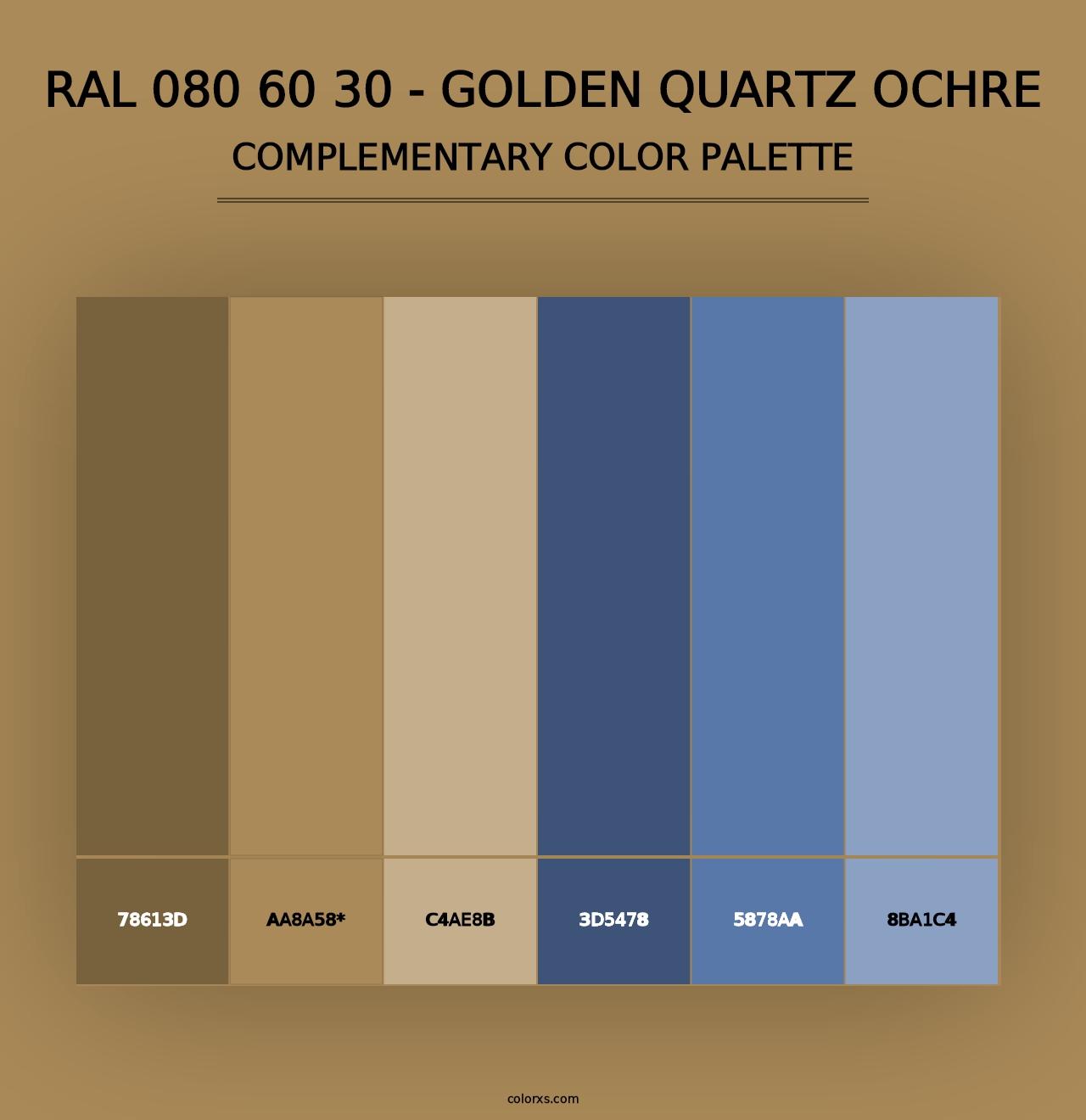 RAL 080 60 30 - Golden Quartz Ochre - Complementary Color Palette