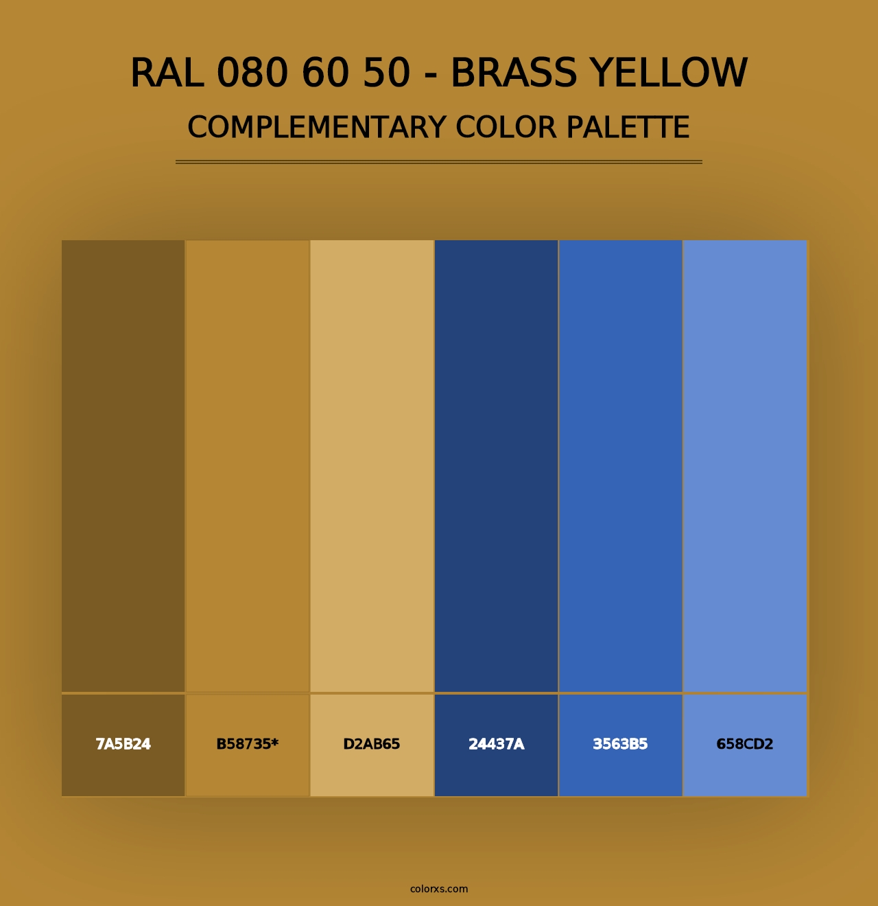 RAL 080 60 50 - Brass Yellow - Complementary Color Palette