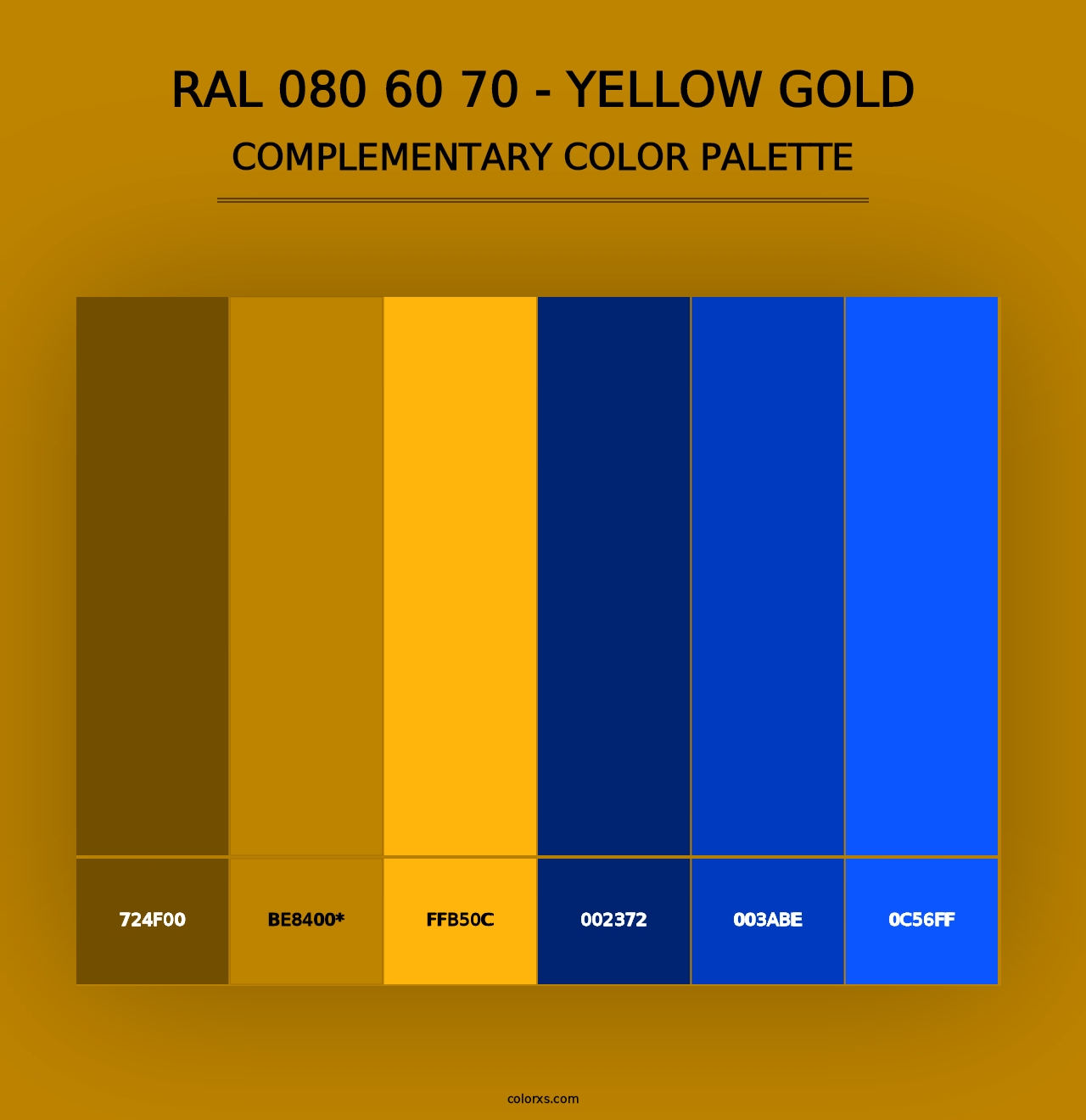 RAL 080 60 70 - Yellow Gold - Complementary Color Palette