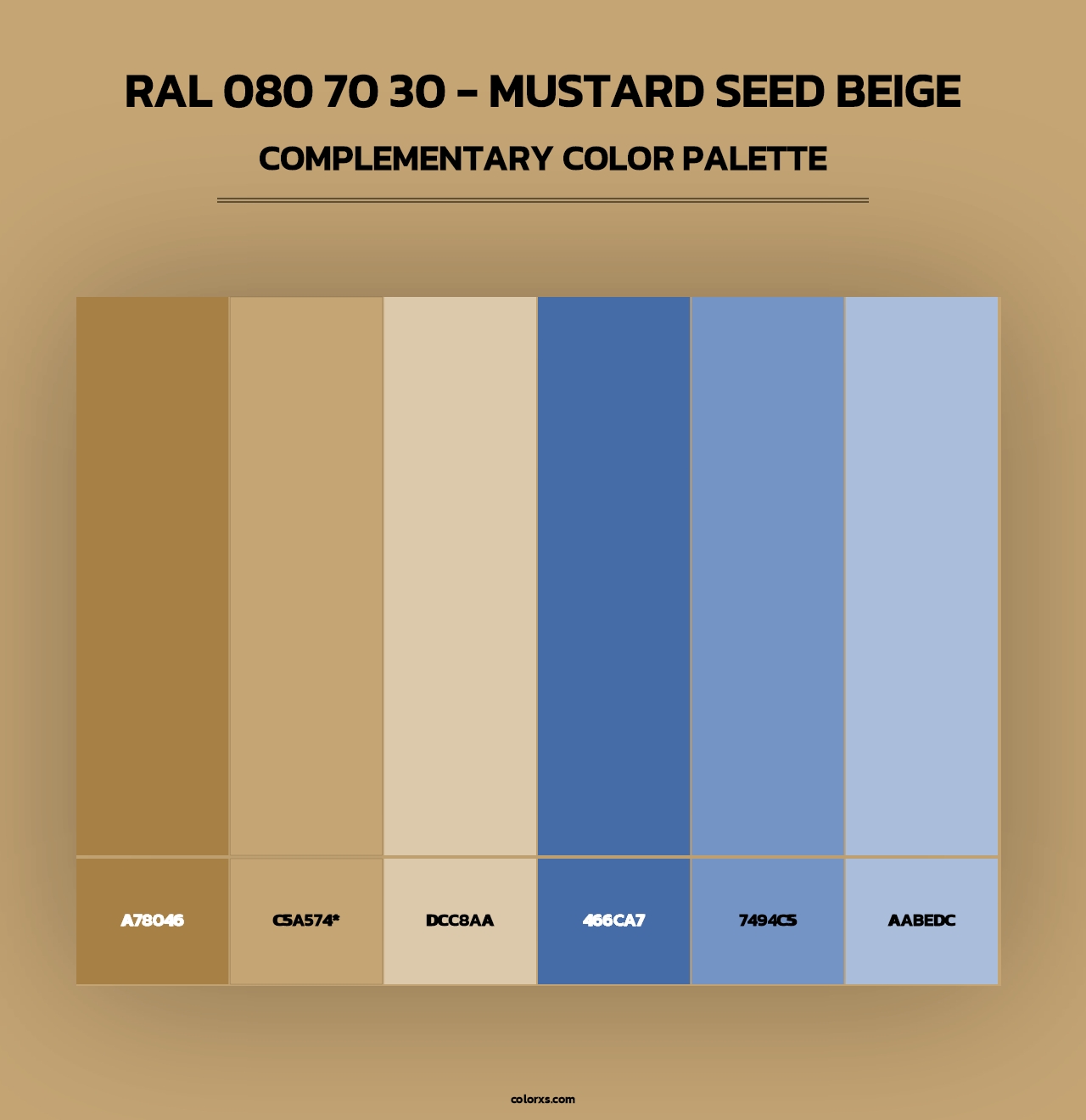 RAL 080 70 30 - Mustard Seed Beige - Complementary Color Palette