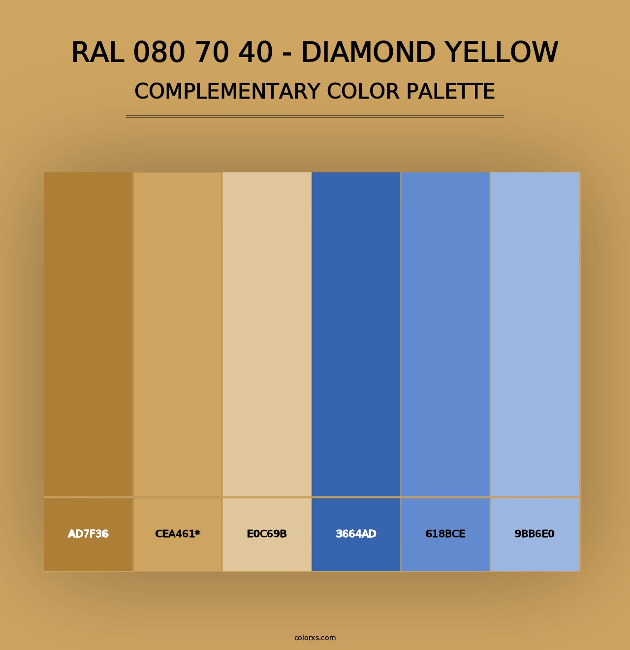 RAL 080 70 40 - Diamond Yellow - Complementary Color Palette