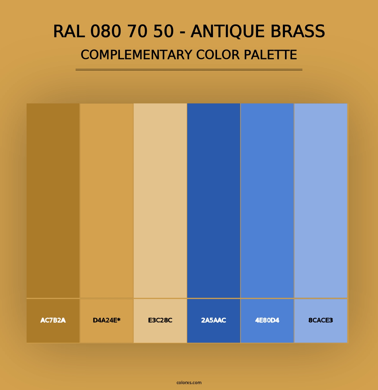 RAL 080 70 50 - Antique Brass - Complementary Color Palette