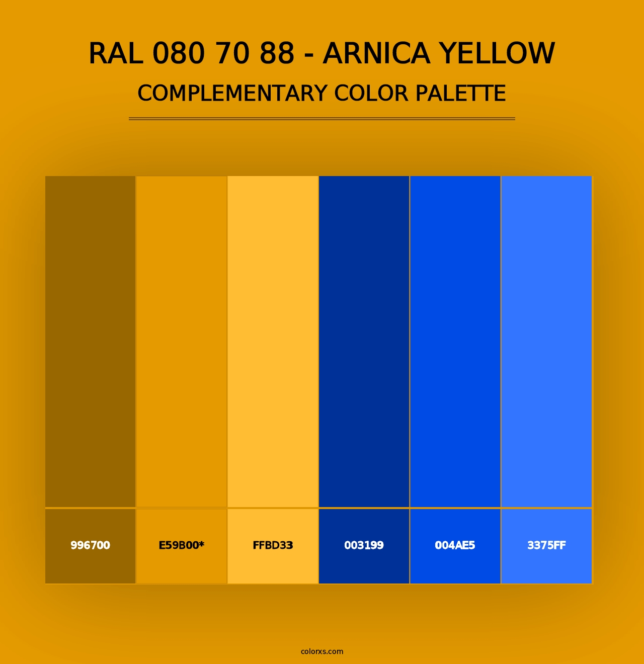 RAL 080 70 88 - Arnica Yellow - Complementary Color Palette