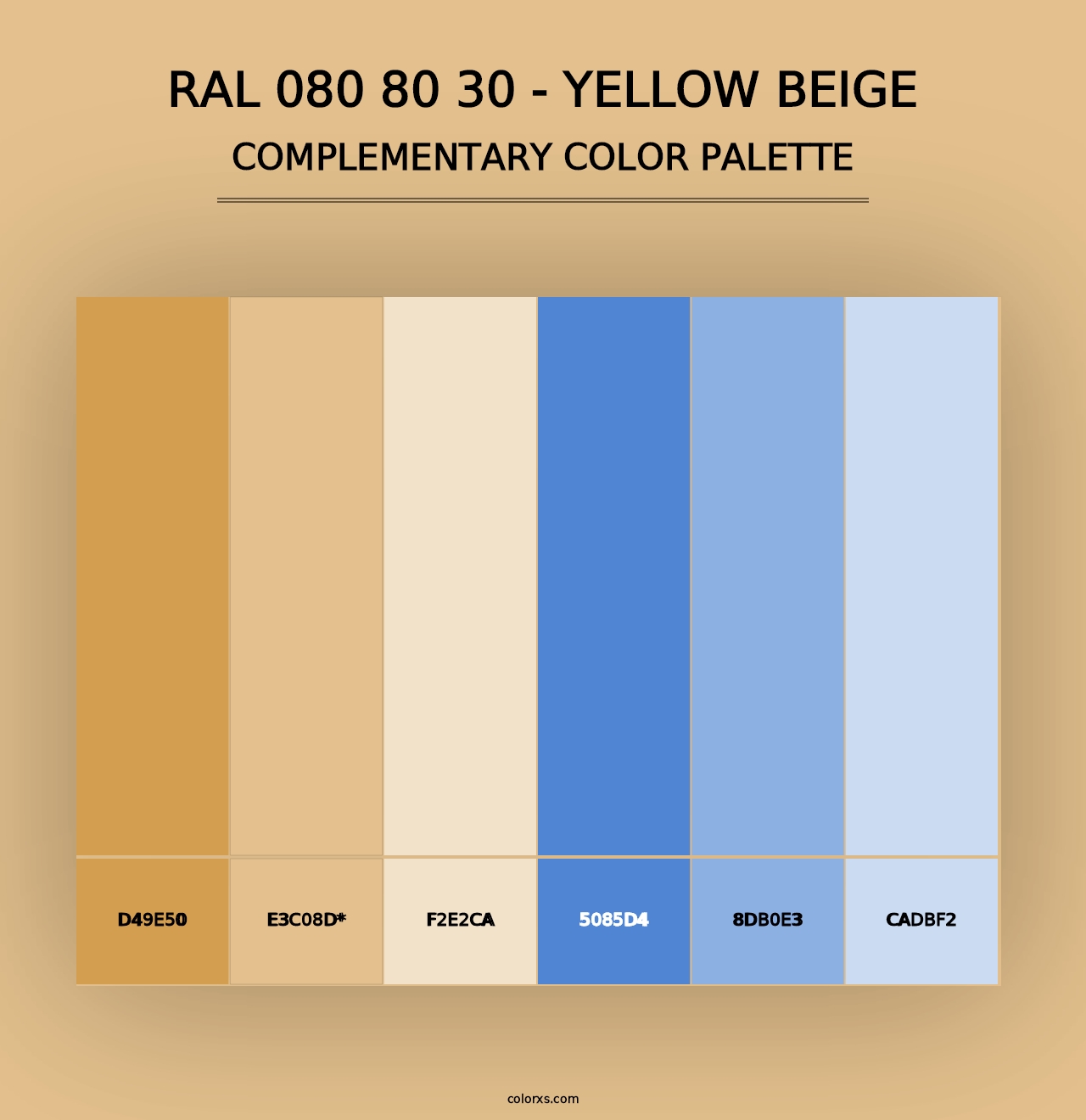 RAL 080 80 30 - Yellow Beige - Complementary Color Palette