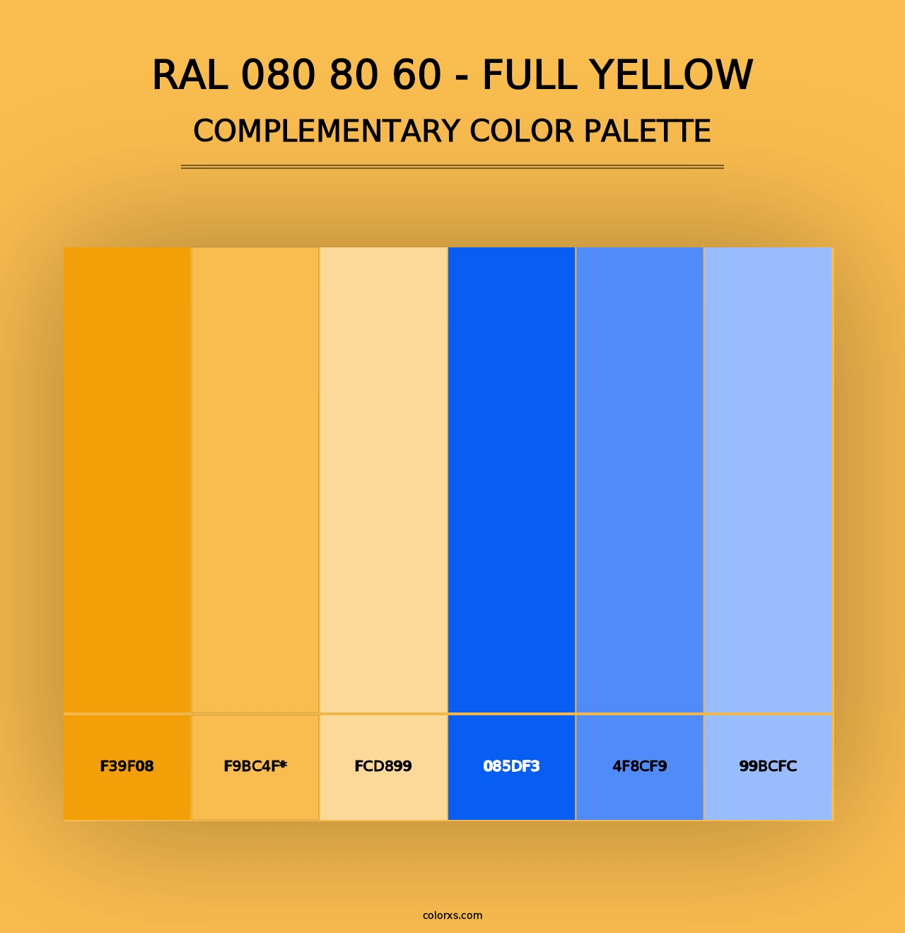 RAL 080 80 60 - Full Yellow - Complementary Color Palette