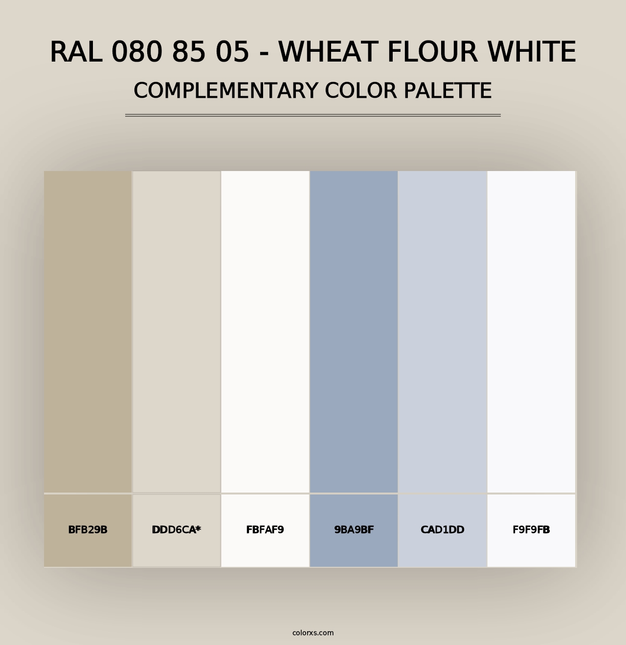 RAL 080 85 05 - Wheat Flour White - Complementary Color Palette