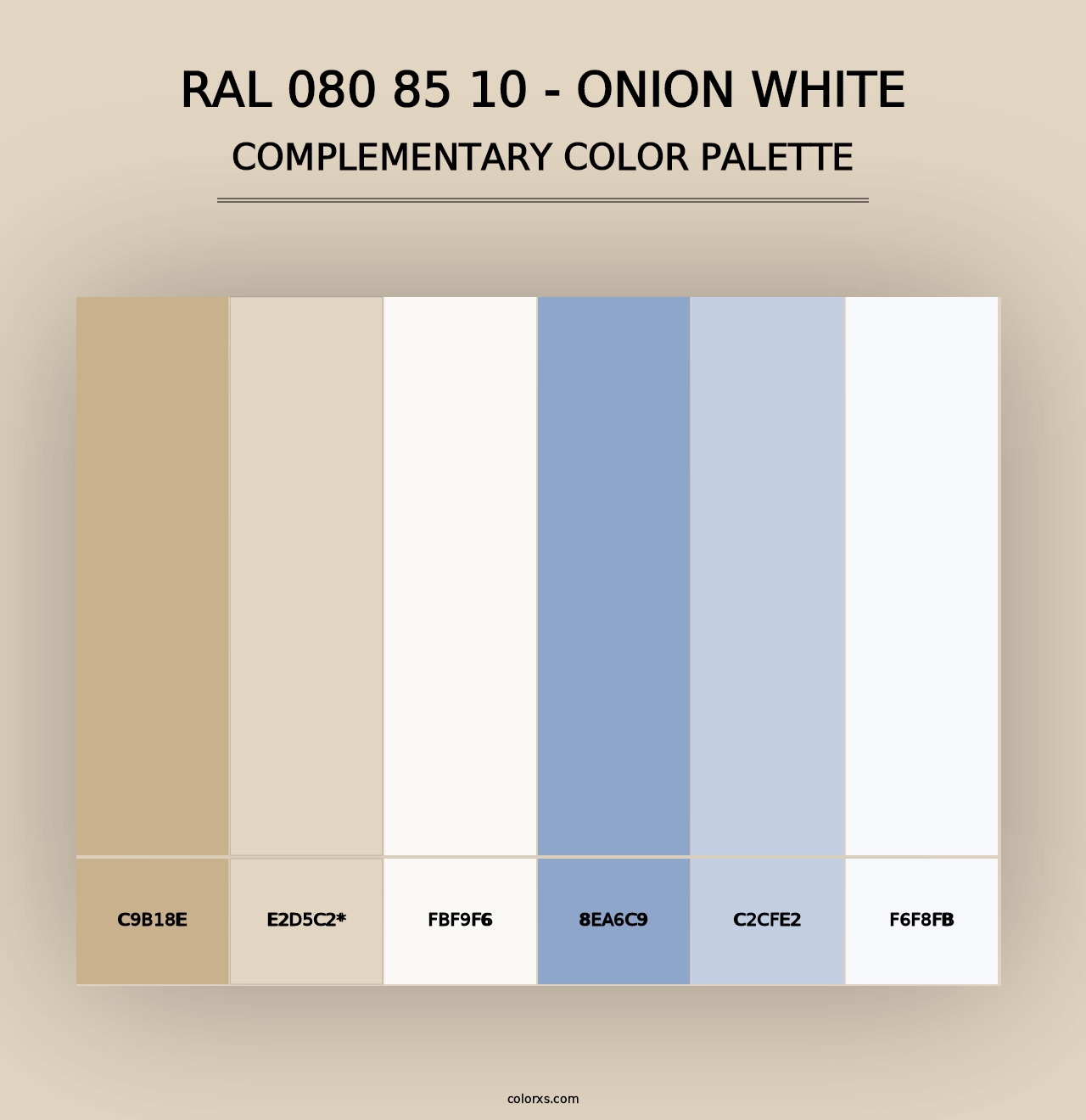 RAL 080 85 10 - Onion White - Complementary Color Palette