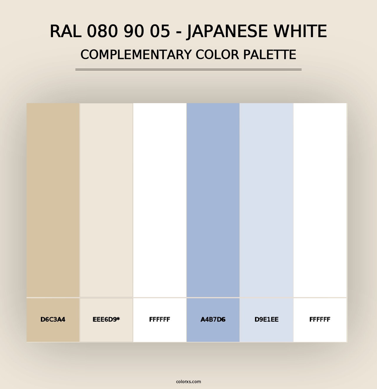 RAL 080 90 05 - Japanese White - Complementary Color Palette