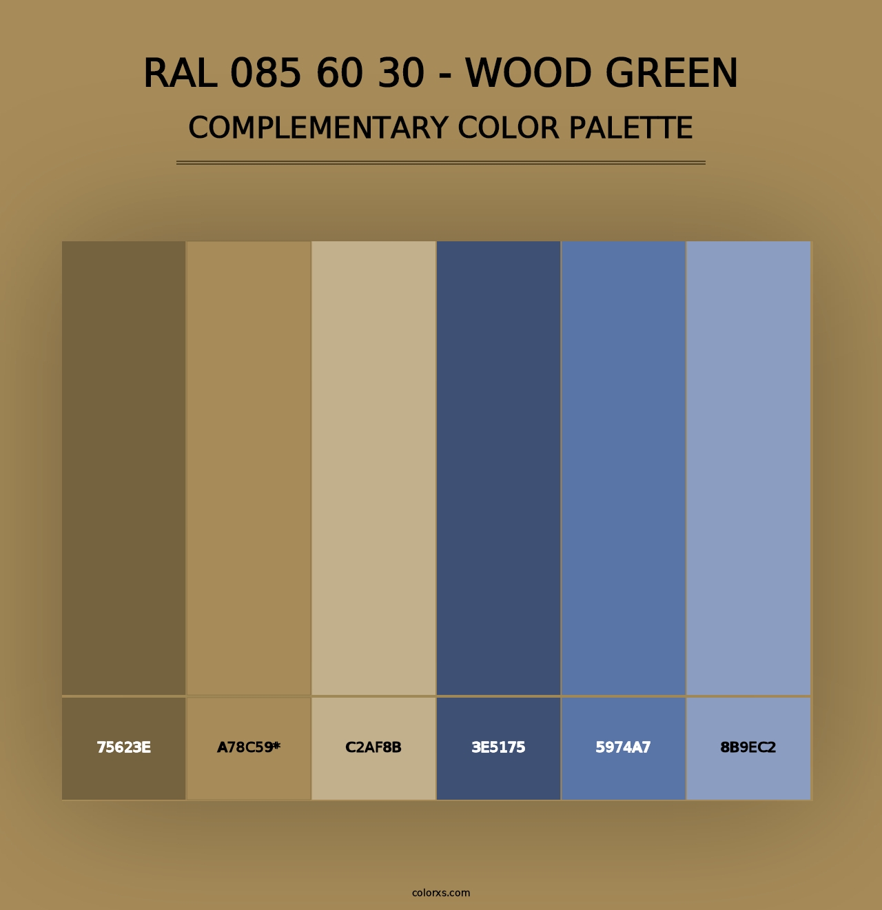 RAL 085 60 30 - Wood Green - Complementary Color Palette