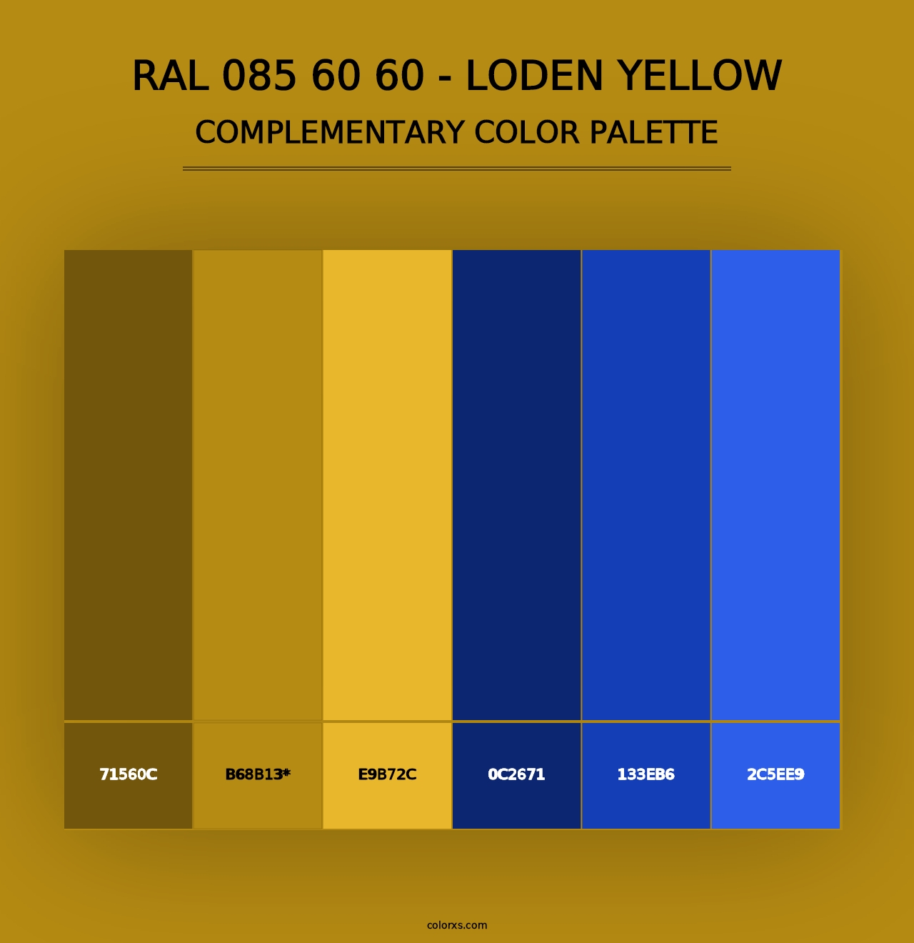 RAL 085 60 60 - Loden Yellow - Complementary Color Palette