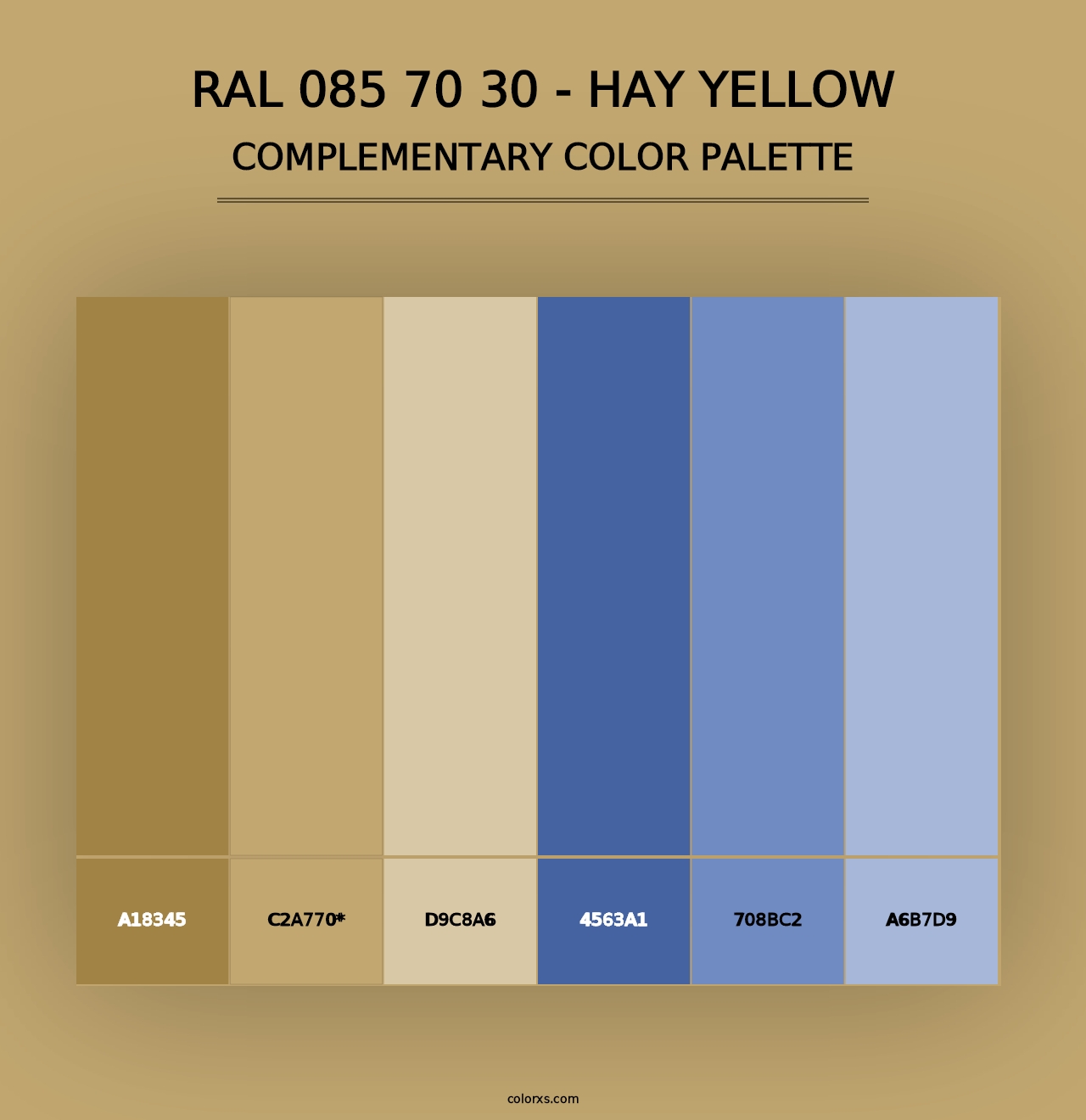 RAL 085 70 30 - Hay Yellow - Complementary Color Palette