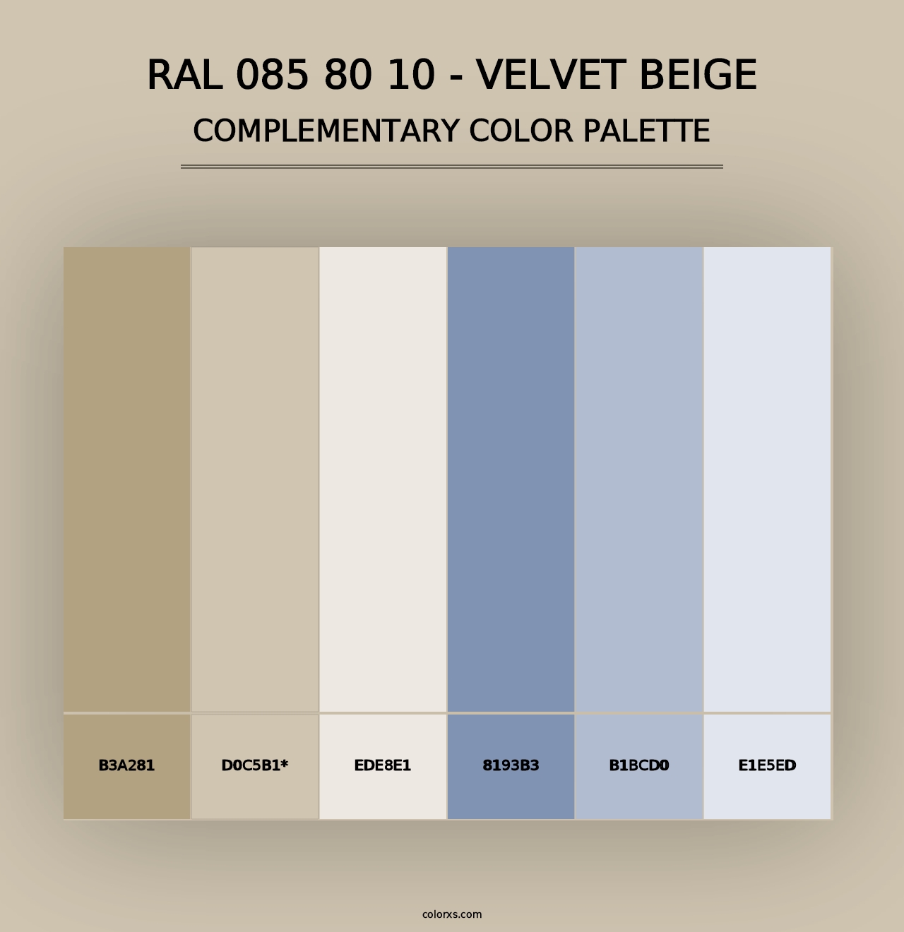 RAL 085 80 10 - Velvet Beige - Complementary Color Palette