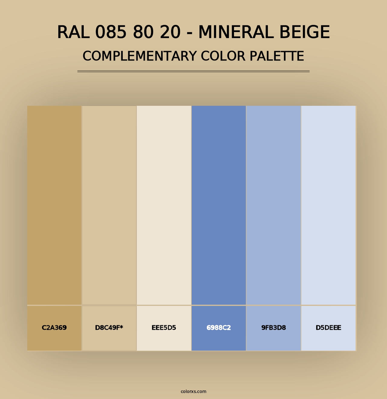 RAL 085 80 20 - Mineral Beige - Complementary Color Palette