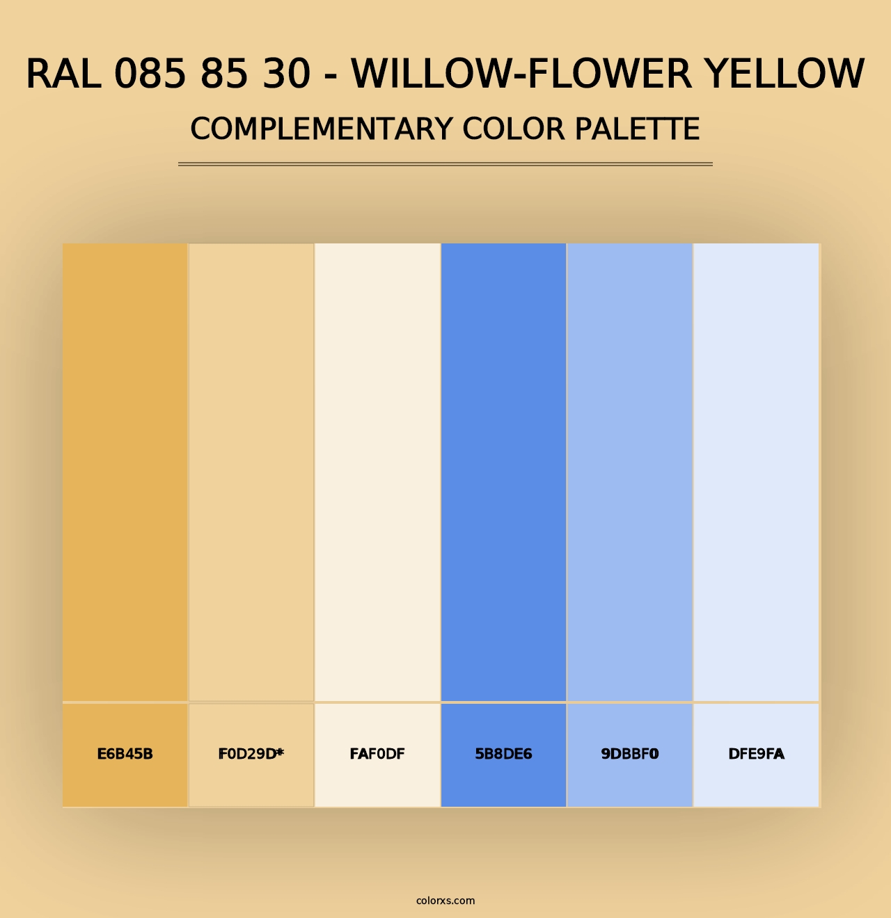 RAL 085 85 30 - Willow-Flower Yellow - Complementary Color Palette