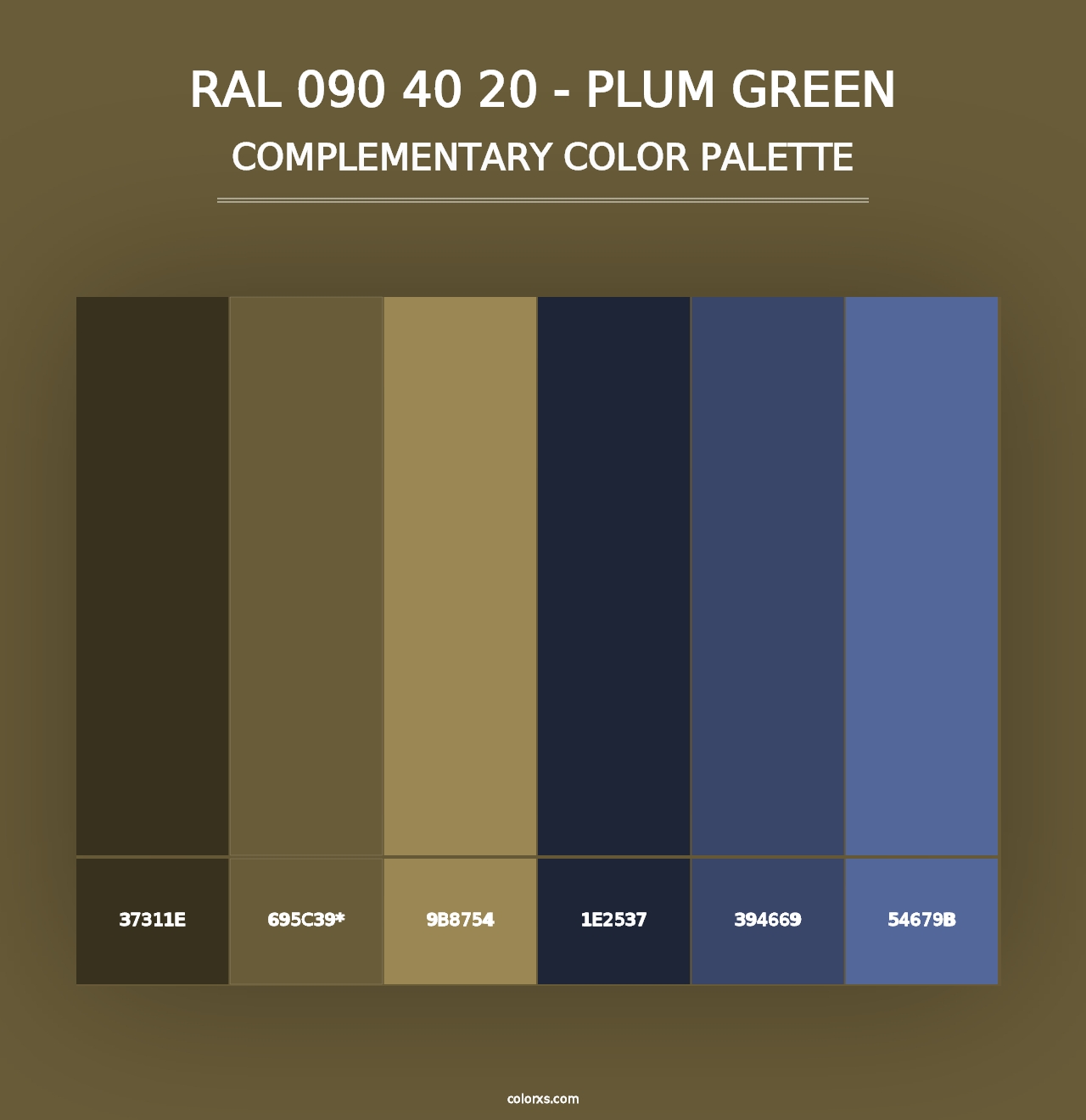 RAL 090 40 20 - Plum Green - Complementary Color Palette