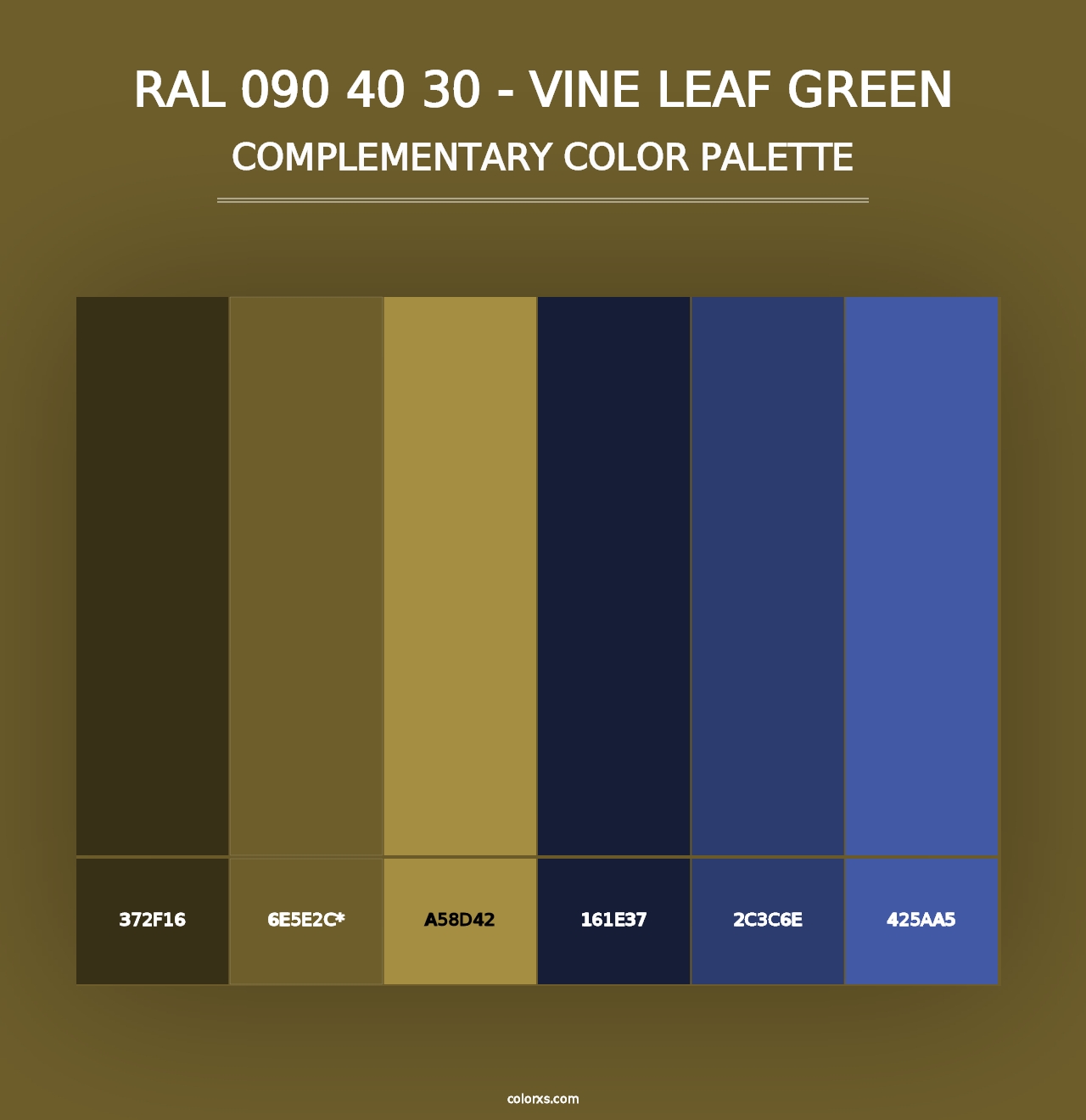 RAL 090 40 30 - Vine Leaf Green - Complementary Color Palette