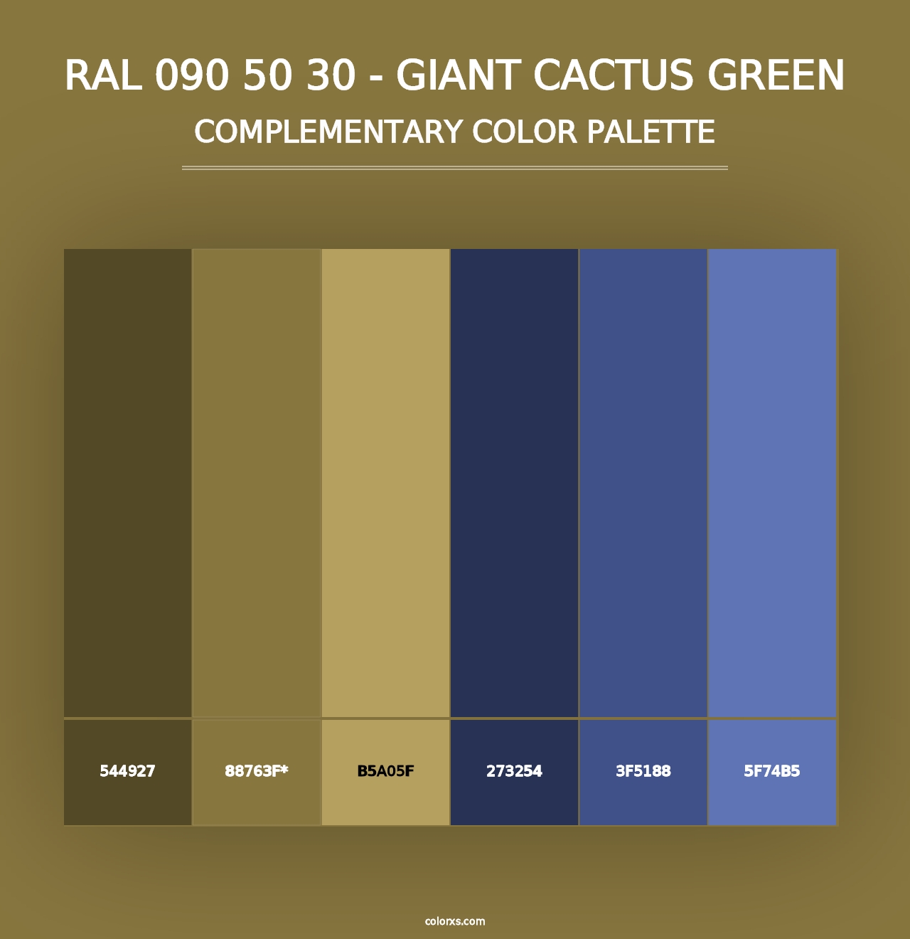 RAL 090 50 30 - Giant Cactus Green - Complementary Color Palette