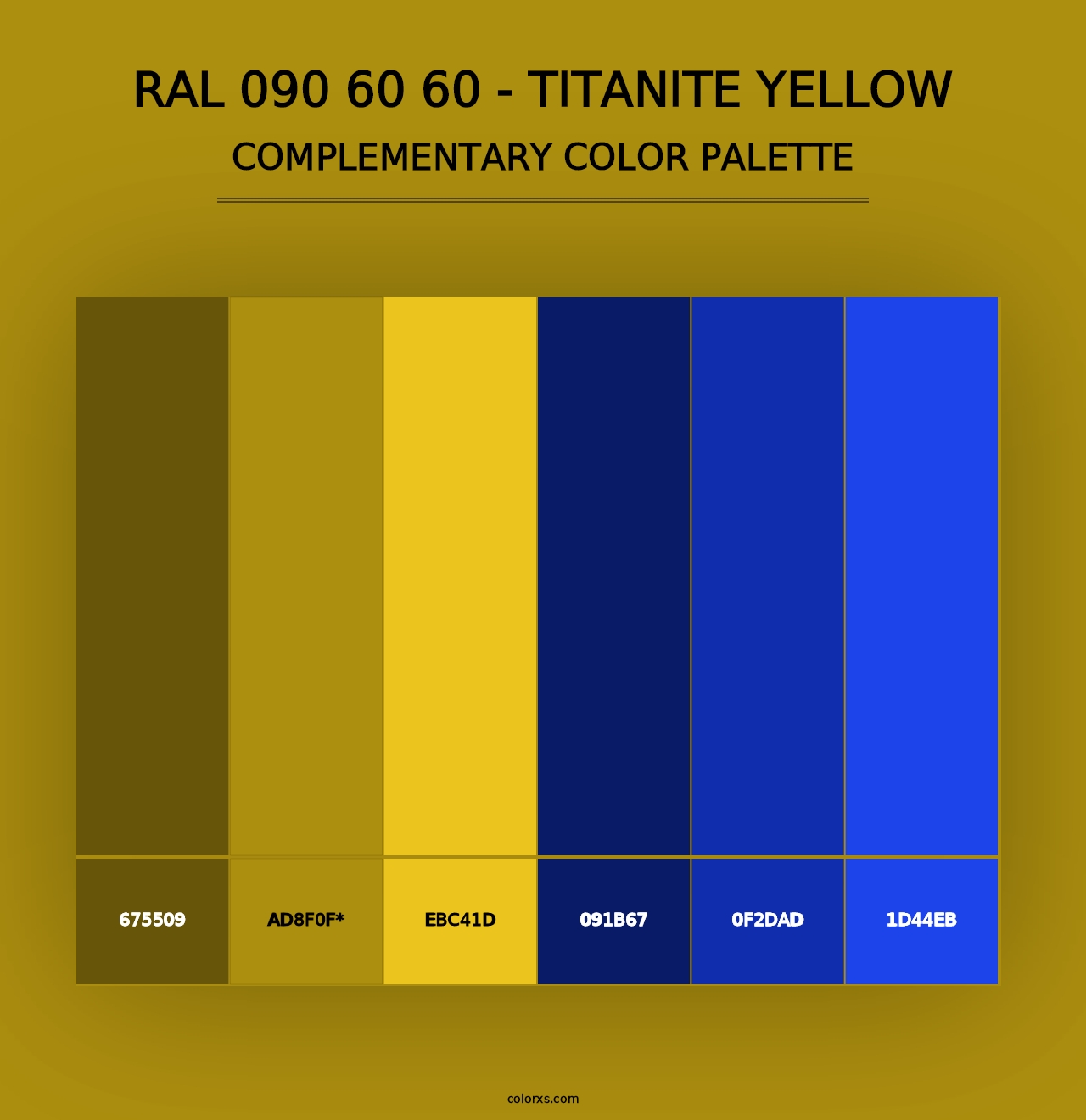 RAL 090 60 60 - Titanite Yellow - Complementary Color Palette