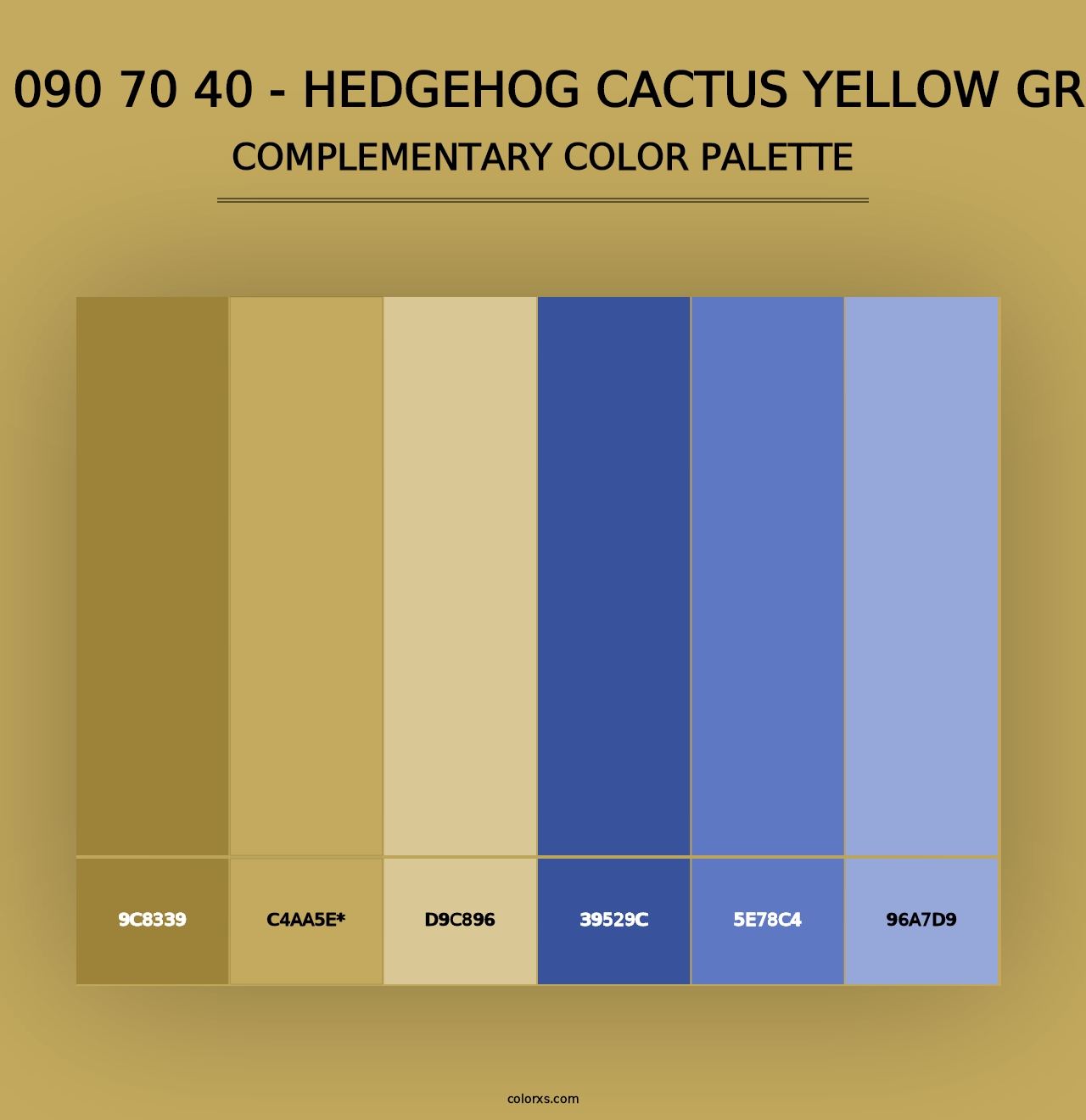 RAL 090 70 40 - Hedgehog Cactus Yellow Green - Complementary Color Palette