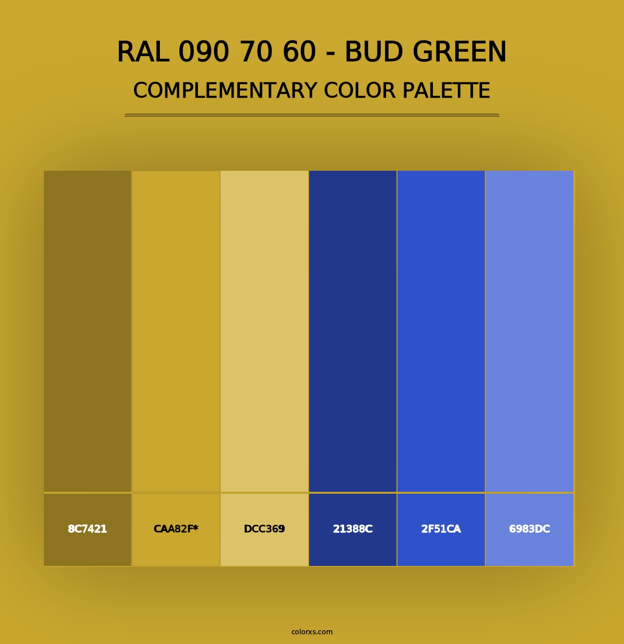 RAL 090 70 60 - Bud Green - Complementary Color Palette