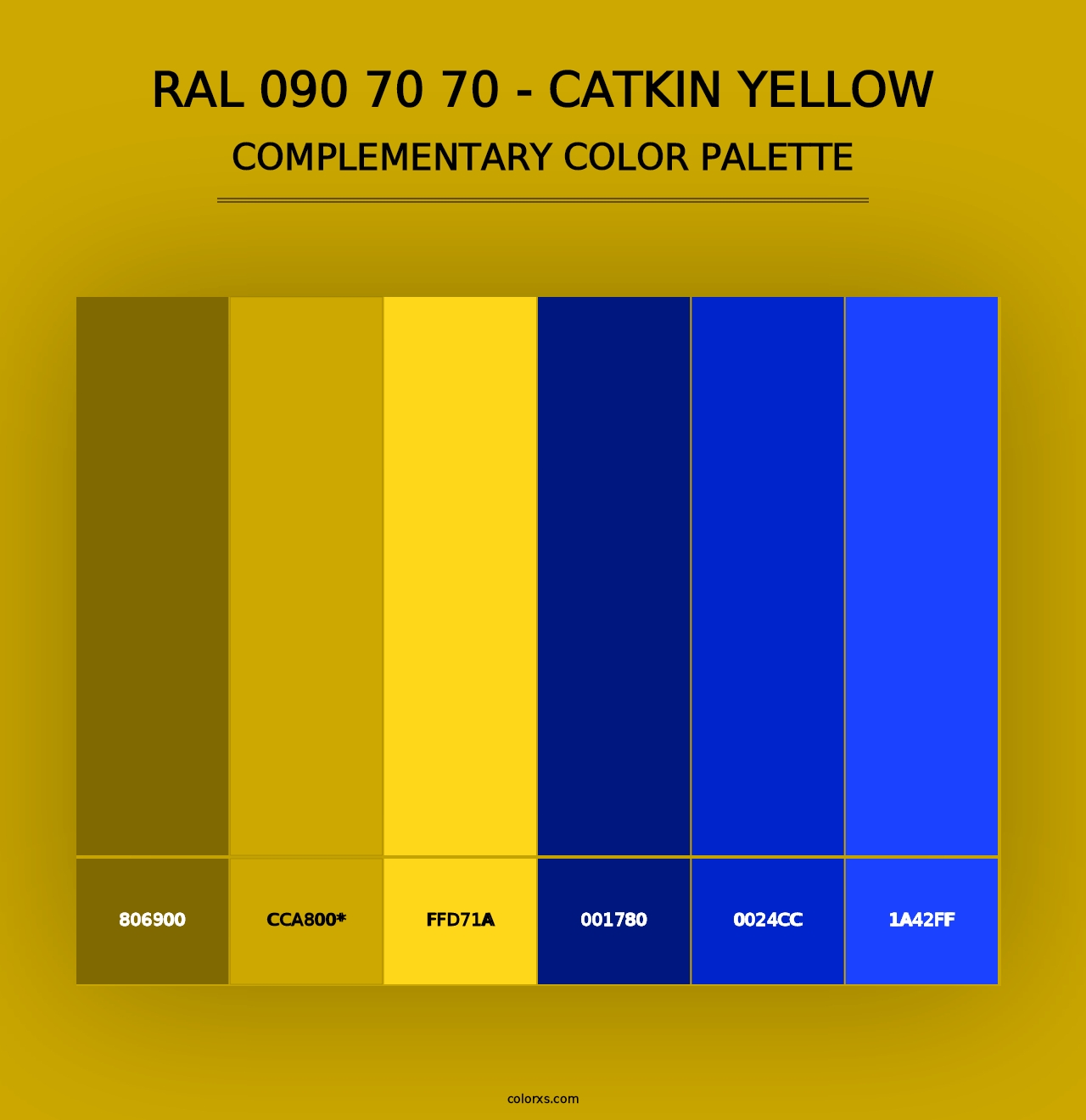 RAL 090 70 70 - Catkin Yellow - Complementary Color Palette