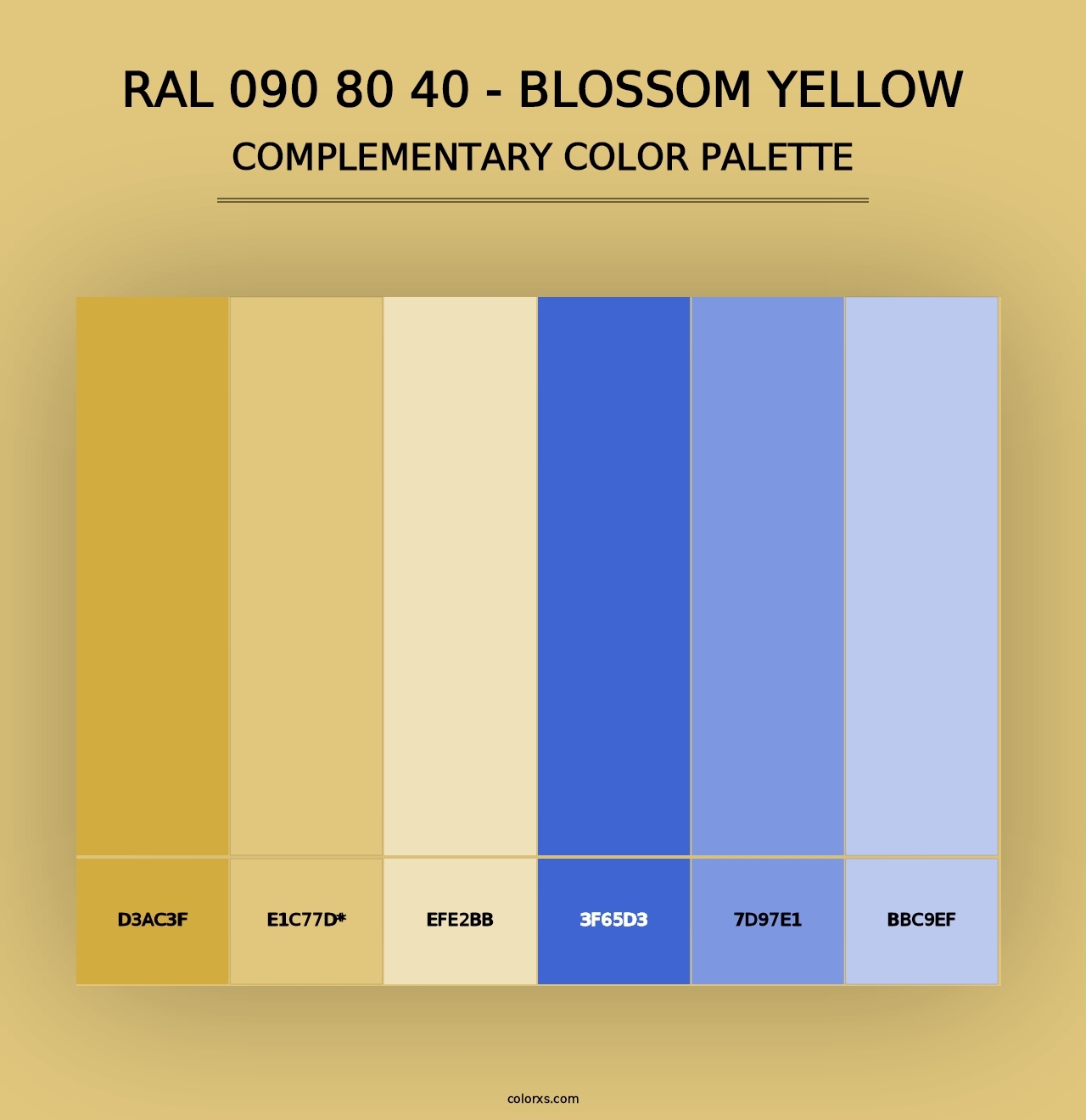 RAL 090 80 40 - Blossom Yellow - Complementary Color Palette