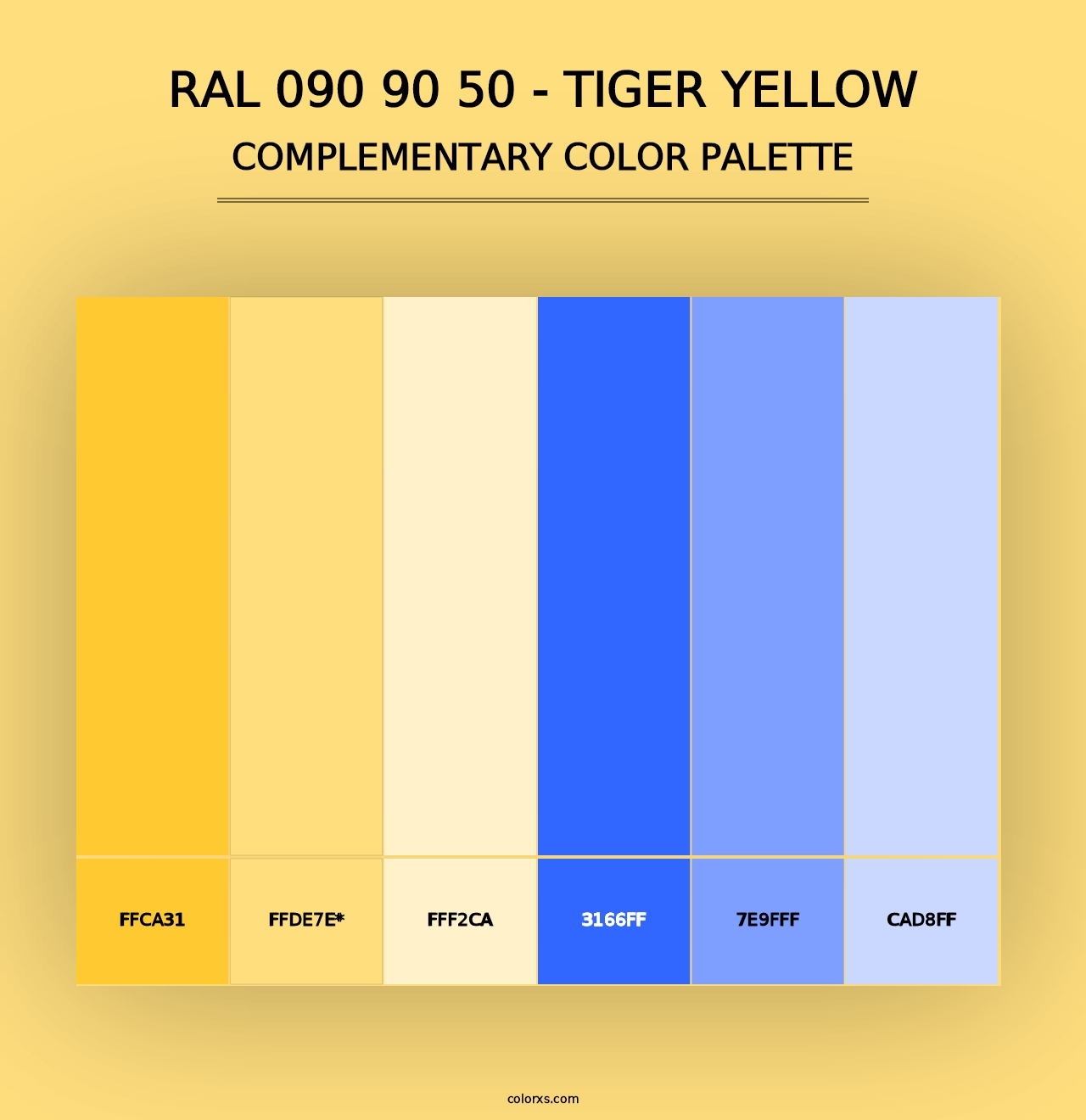 RAL 090 90 50 - Tiger Yellow - Complementary Color Palette