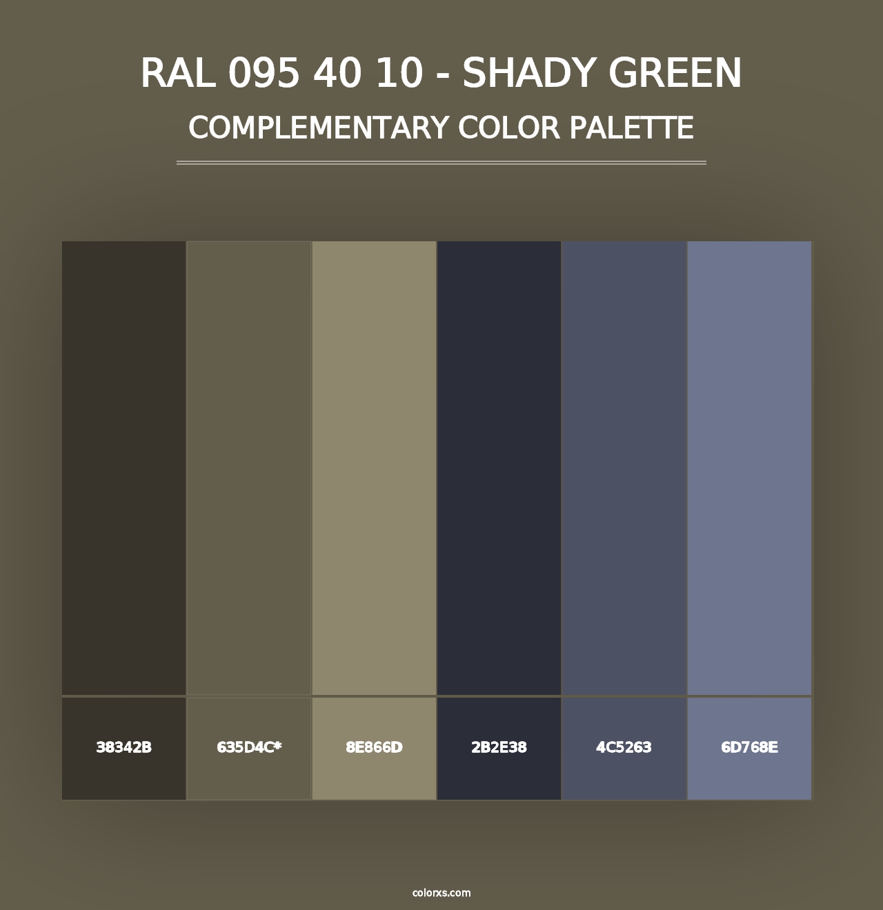 RAL 095 40 10 - Shady Green - Complementary Color Palette