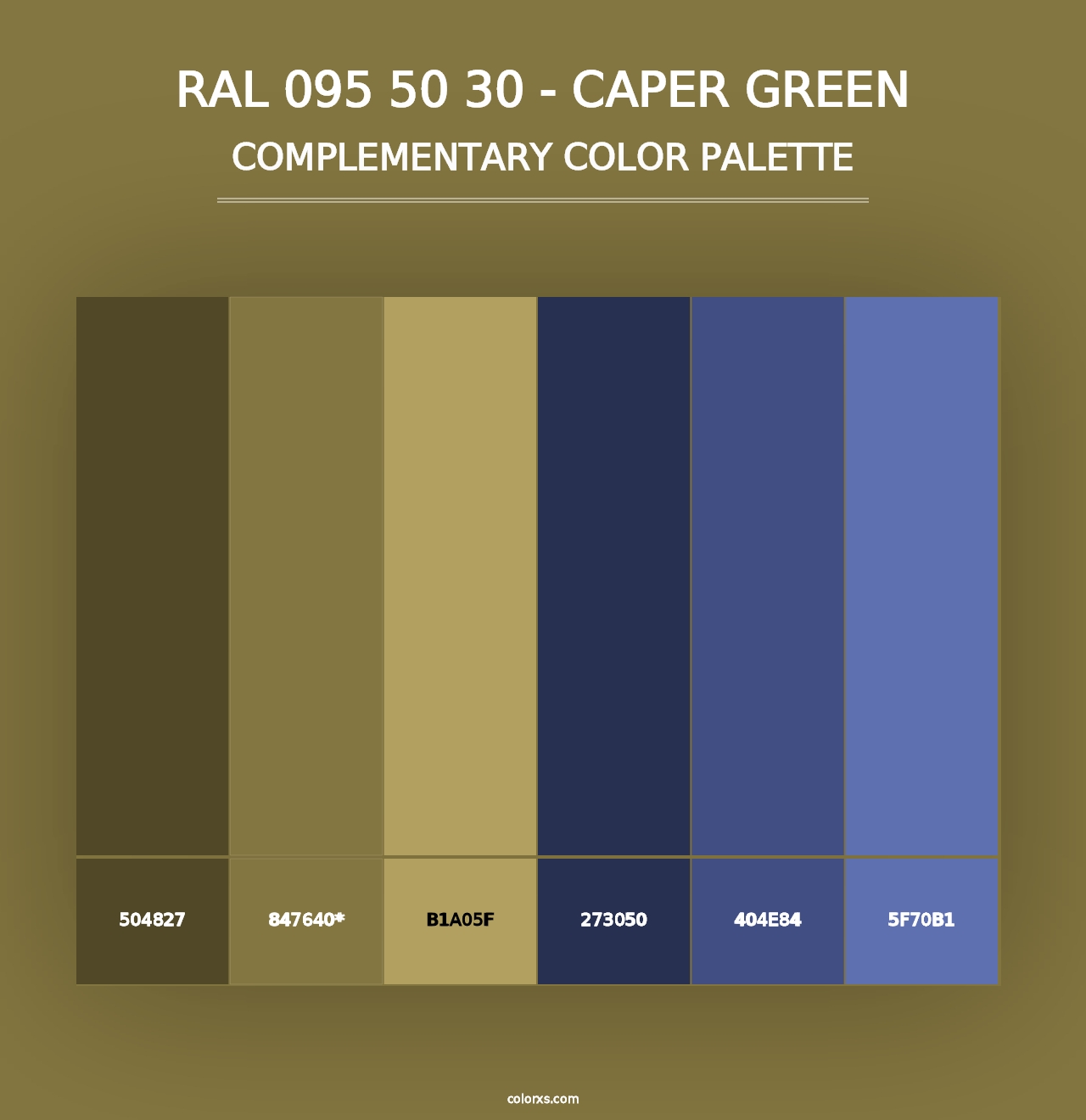 RAL 095 50 30 - Caper Green - Complementary Color Palette