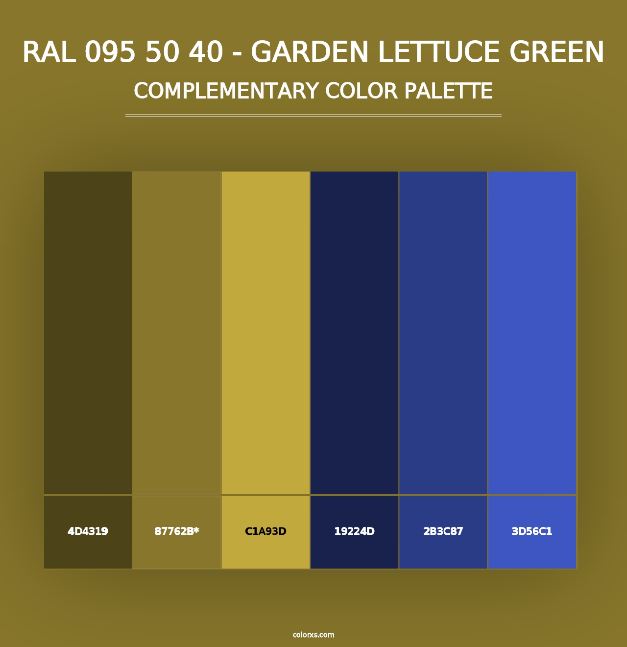 RAL 095 50 40 - Garden Lettuce Green - Complementary Color Palette