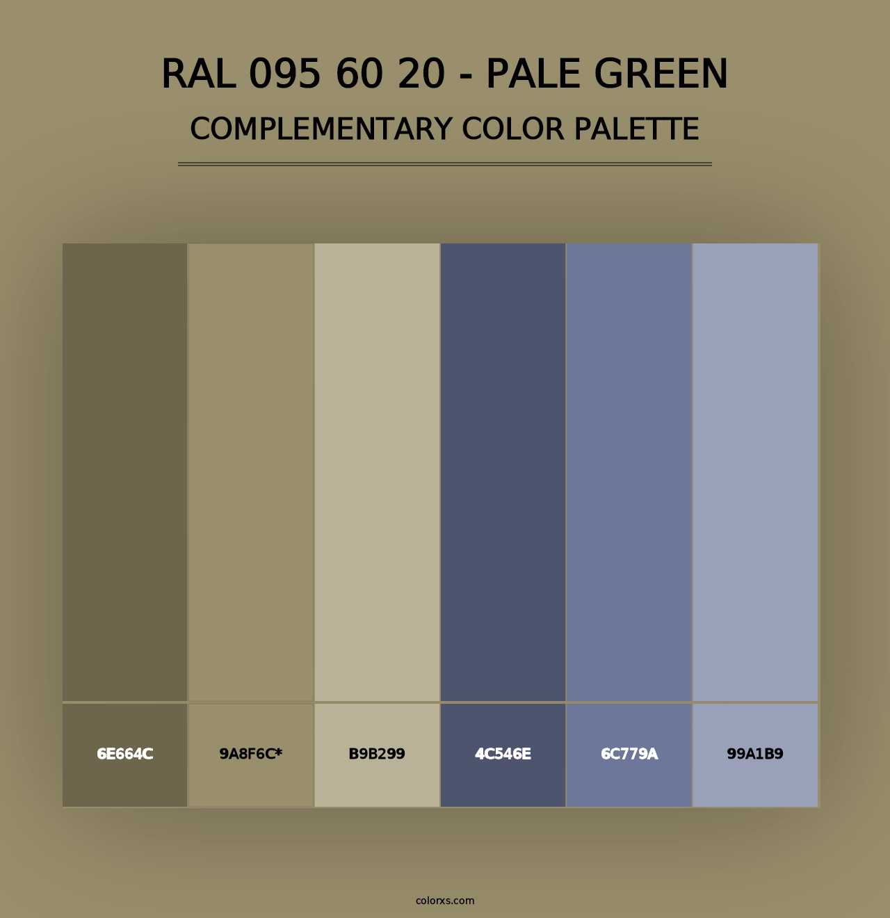 RAL 095 60 20 - Pale Green - Complementary Color Palette