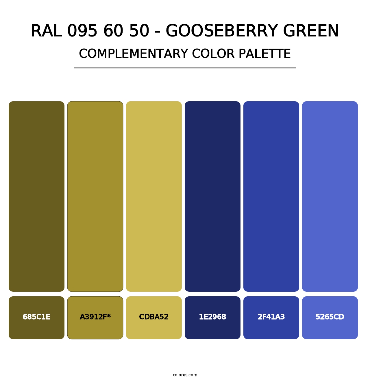 RAL 095 60 50 - Gooseberry Green - Complementary Color Palette