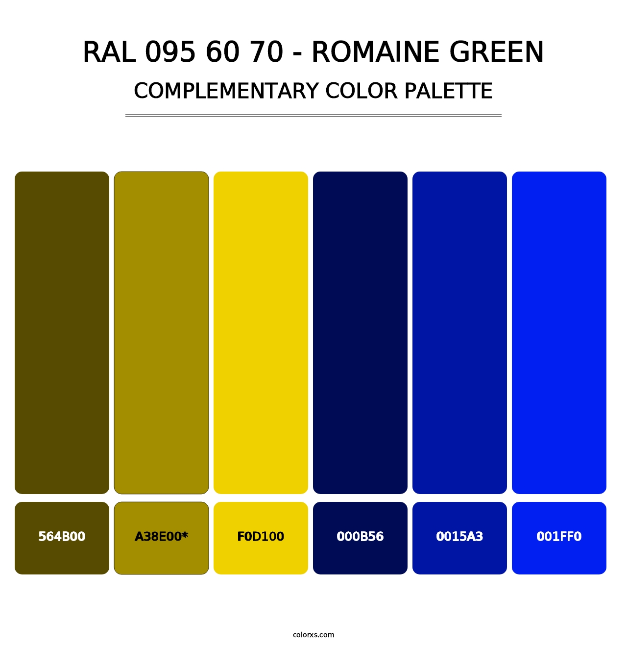 RAL 095 60 70 - Romaine Green - Complementary Color Palette