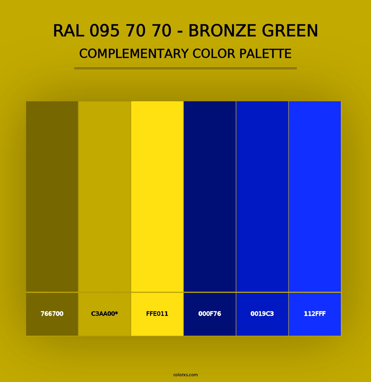 RAL 095 70 70 - Bronze Green - Complementary Color Palette