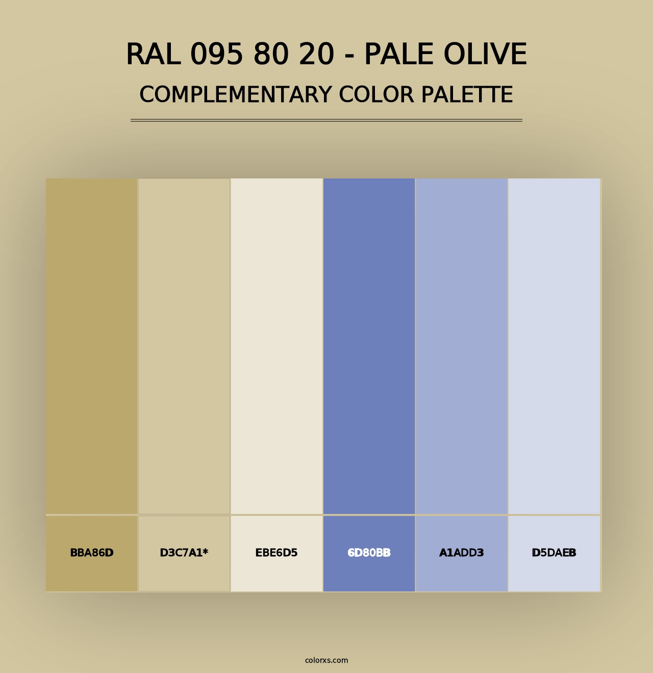 RAL 095 80 20 - Pale Olive - Complementary Color Palette