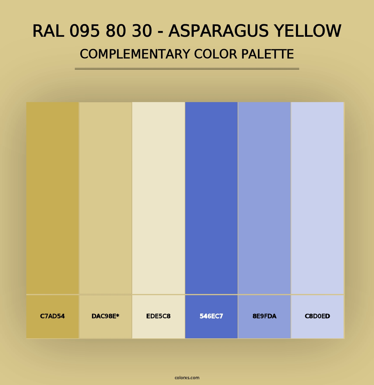 RAL 095 80 30 - Asparagus Yellow - Complementary Color Palette