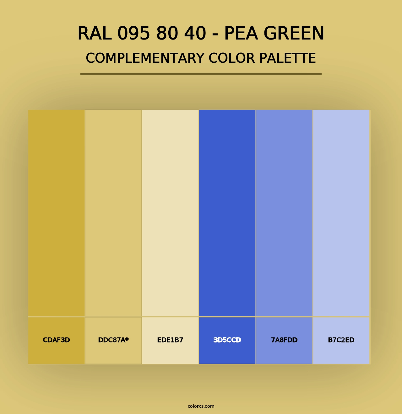 RAL 095 80 40 - Pea Green - Complementary Color Palette