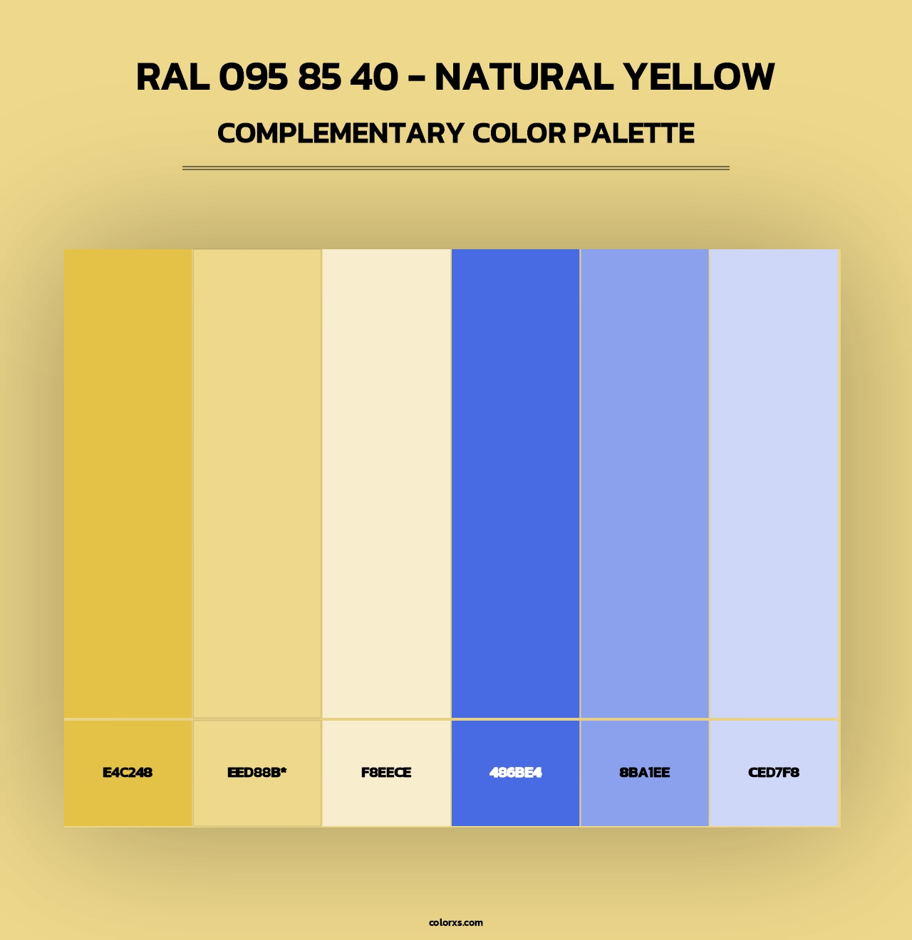 RAL 095 85 40 - Natural Yellow - Complementary Color Palette