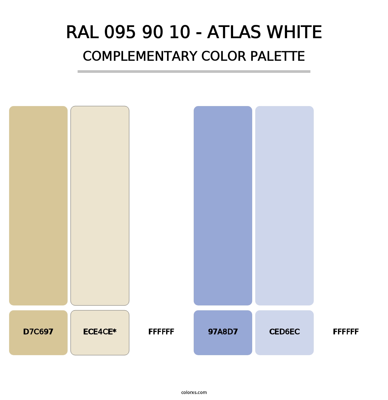 RAL 095 90 10 - Atlas White - Complementary Color Palette