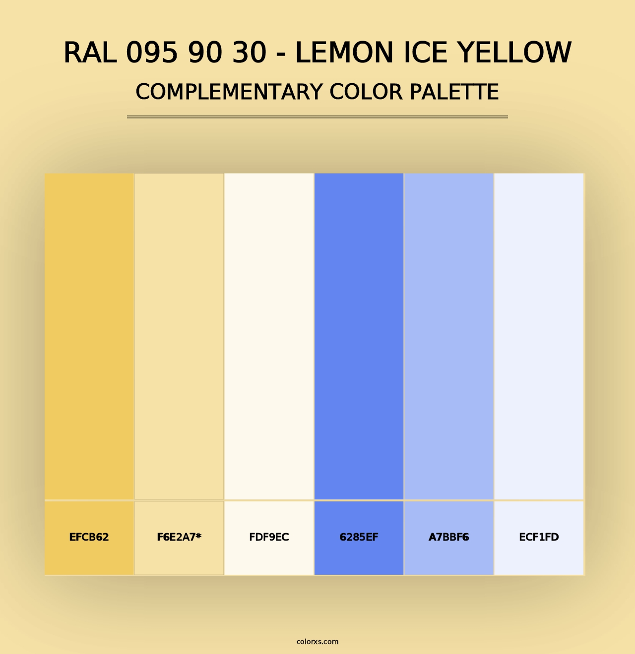 RAL 095 90 30 - Lemon Ice Yellow - Complementary Color Palette