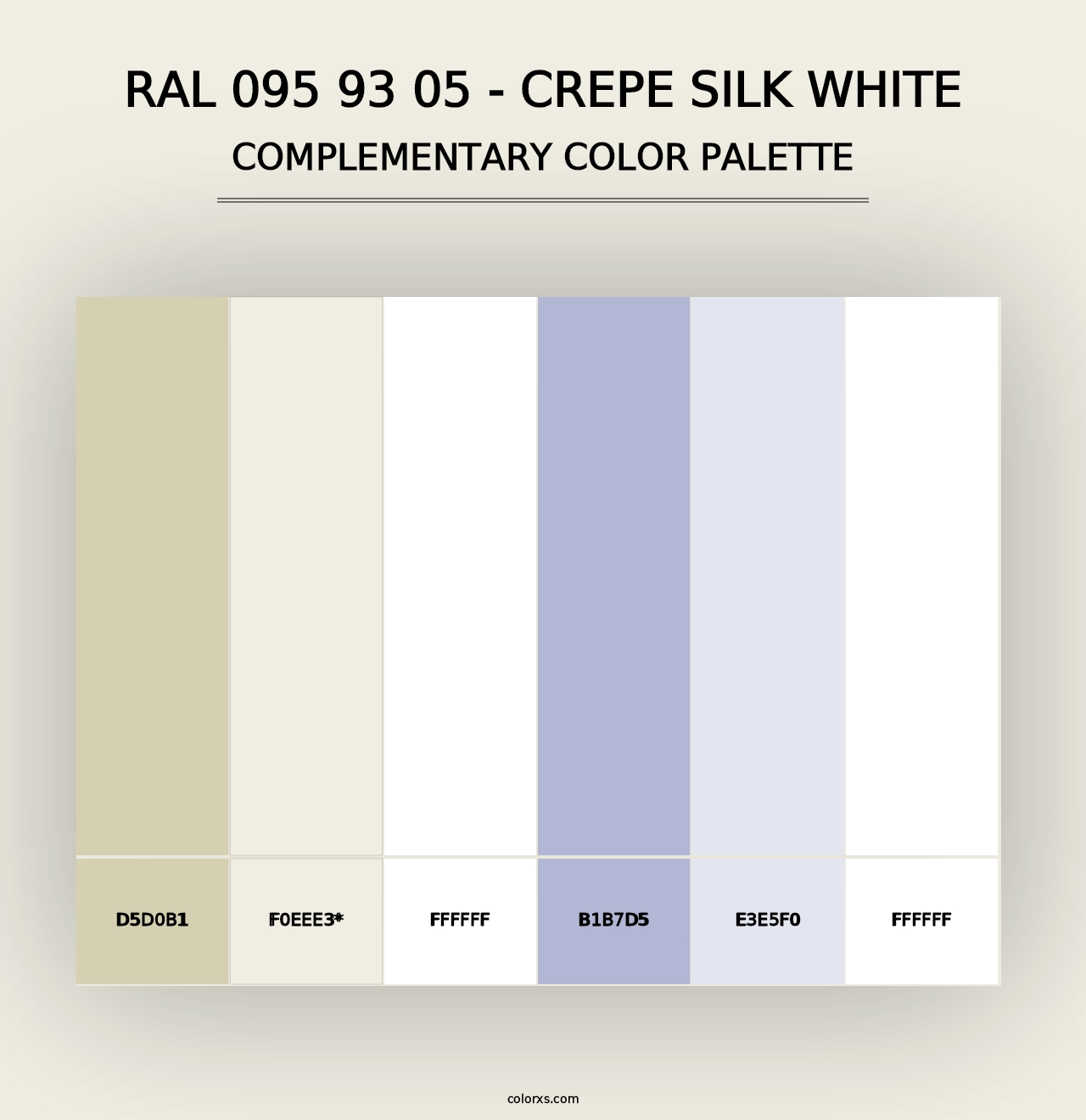 RAL 095 93 05 - Crepe Silk White - Complementary Color Palette