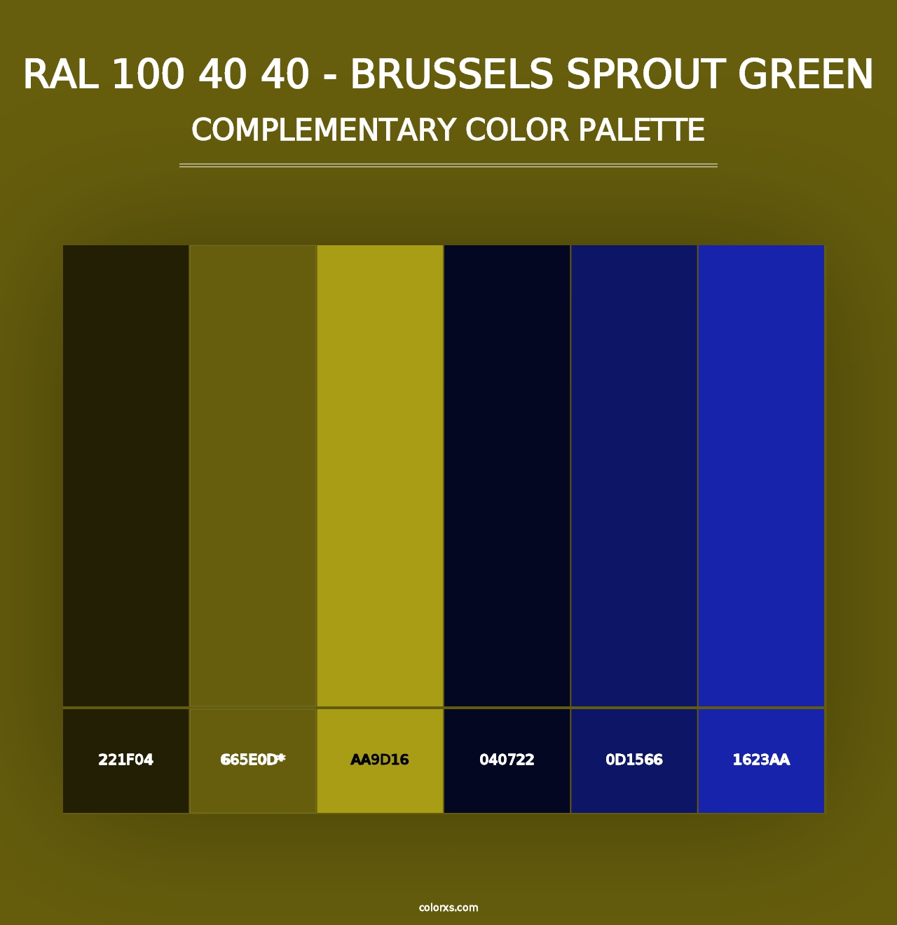 RAL 100 40 40 - Brussels Sprout Green - Complementary Color Palette