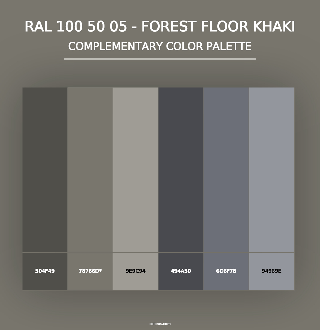 RAL 100 50 05 - Forest Floor Khaki - Complementary Color Palette