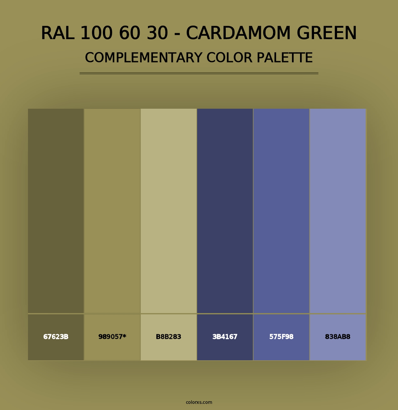 RAL 100 60 30 - Cardamom Green - Complementary Color Palette