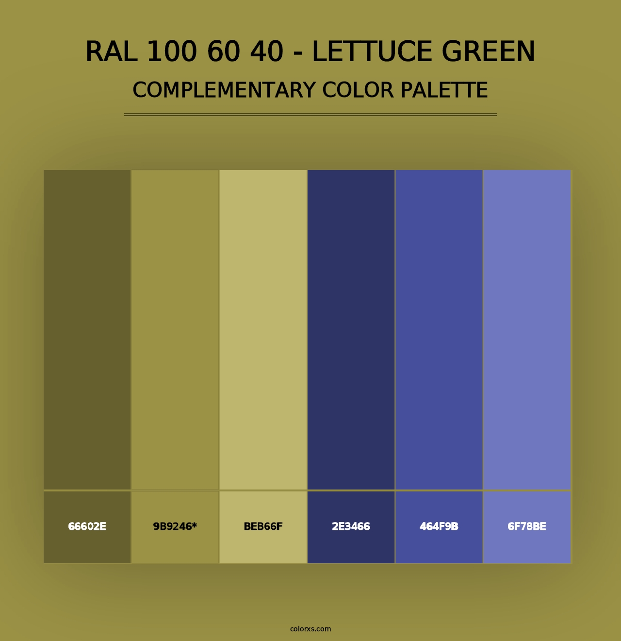 RAL 100 60 40 - Lettuce Green - Complementary Color Palette