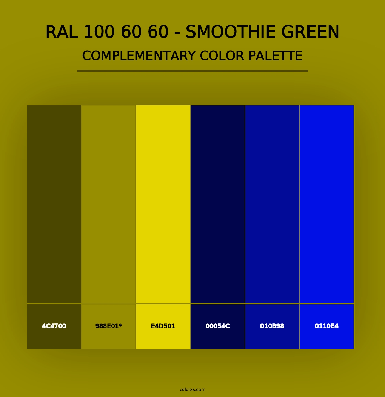 RAL 100 60 60 - Smoothie Green - Complementary Color Palette