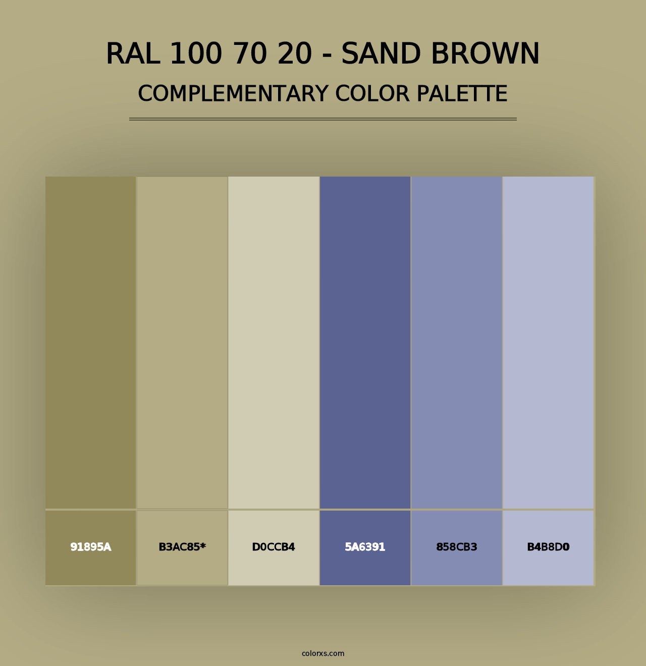 RAL 100 70 20 - Sand Brown - Complementary Color Palette