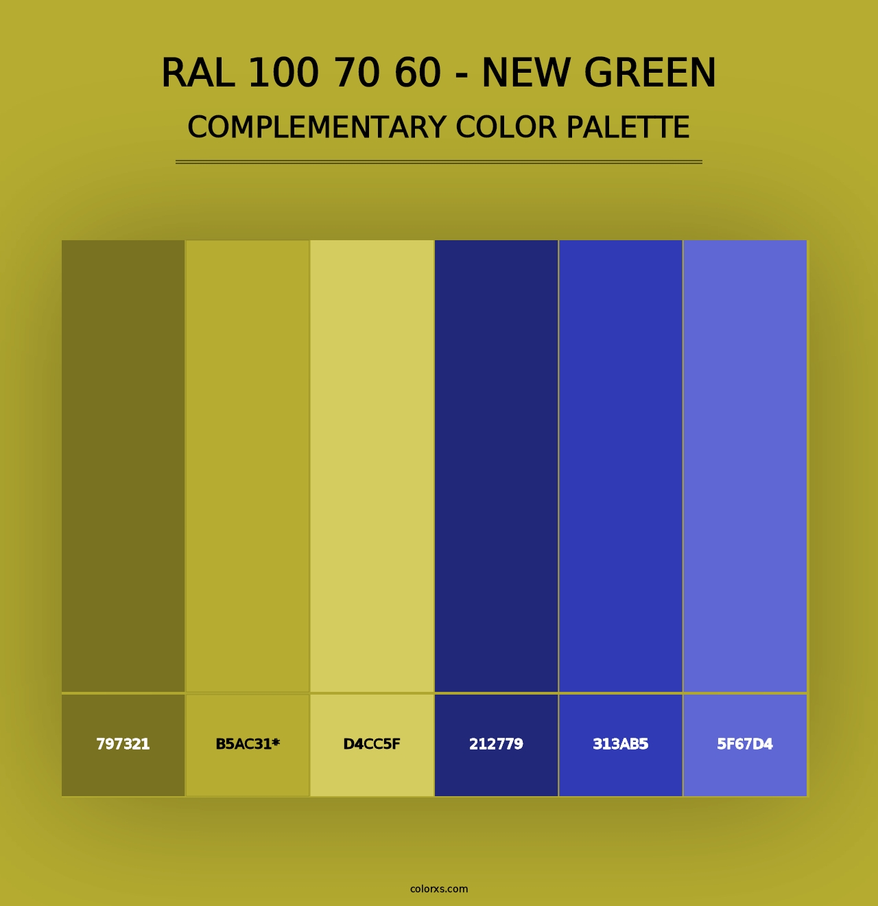 RAL 100 70 60 - New Green - Complementary Color Palette