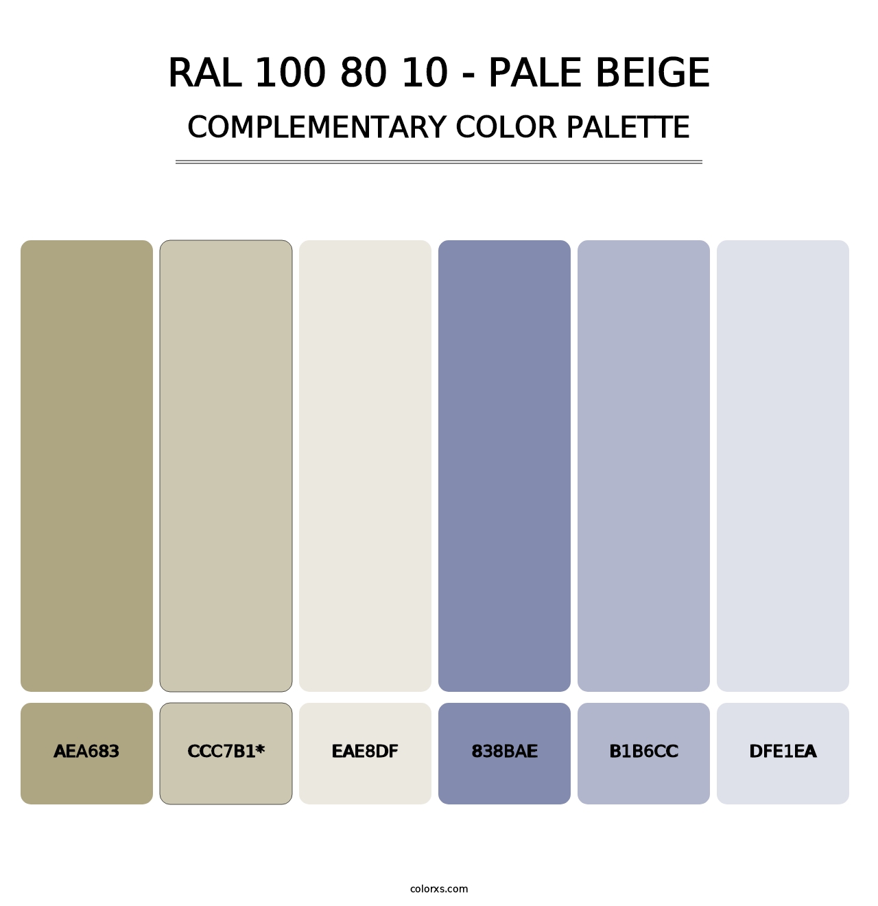 RAL 100 80 10 - Pale Beige - Complementary Color Palette